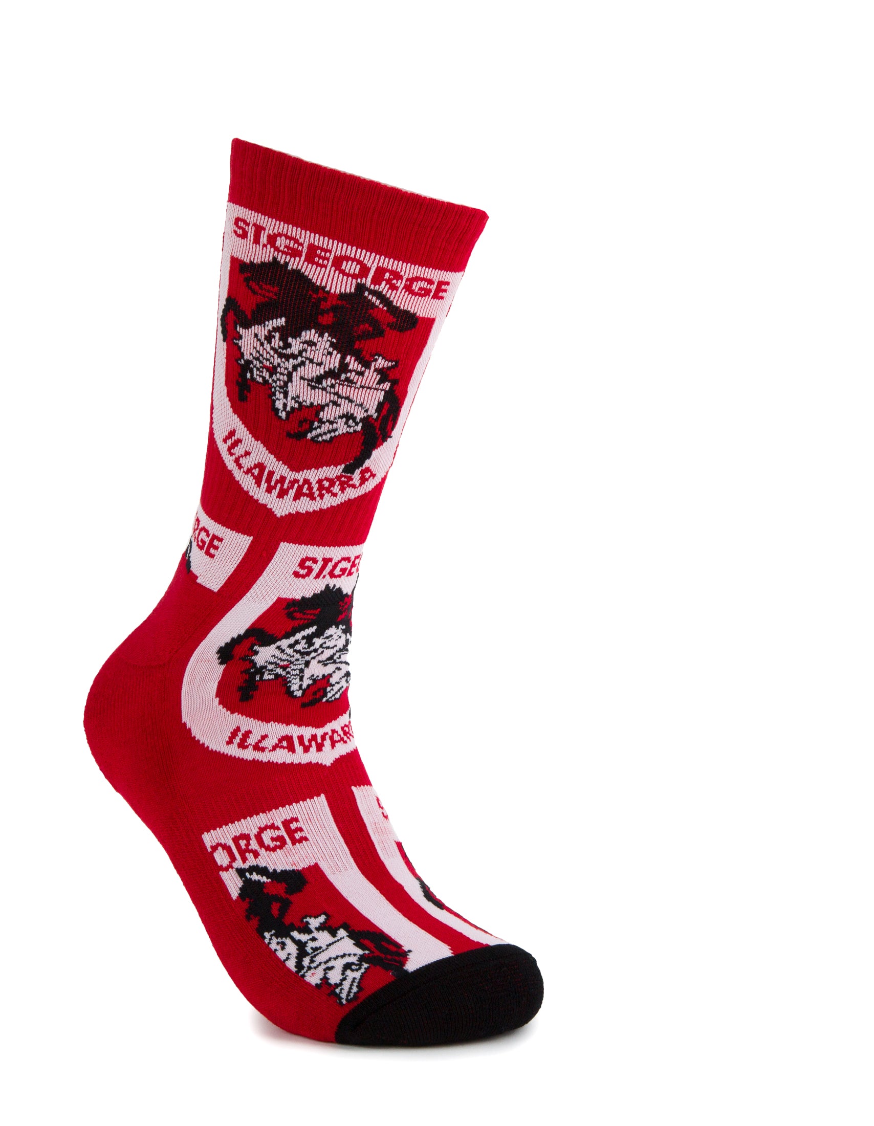 St George Illawarra Dragons Embroidered Sneaker Sock 2 Pack