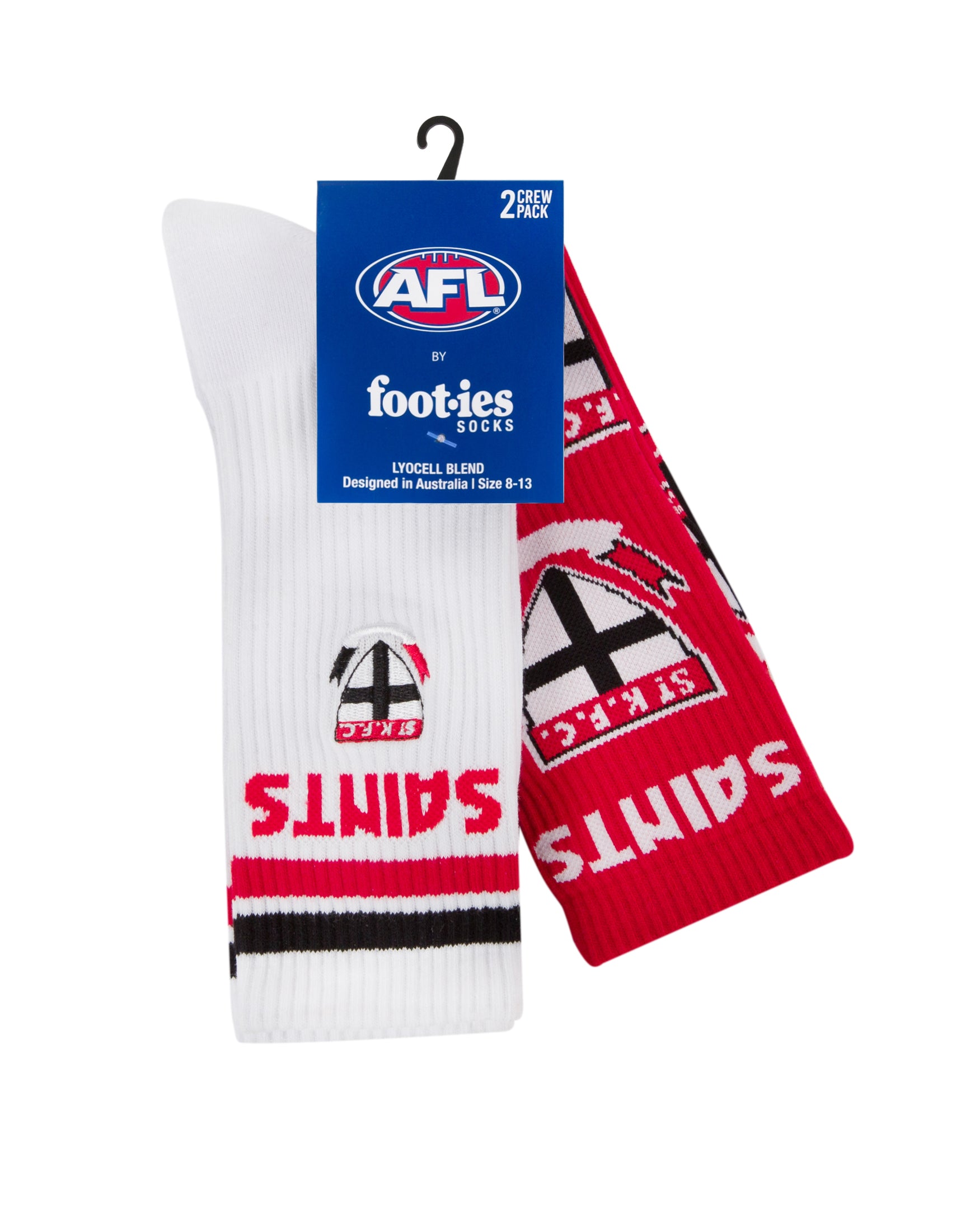 St Kilda Saints Mascot Sneaker 2 Pack Socks