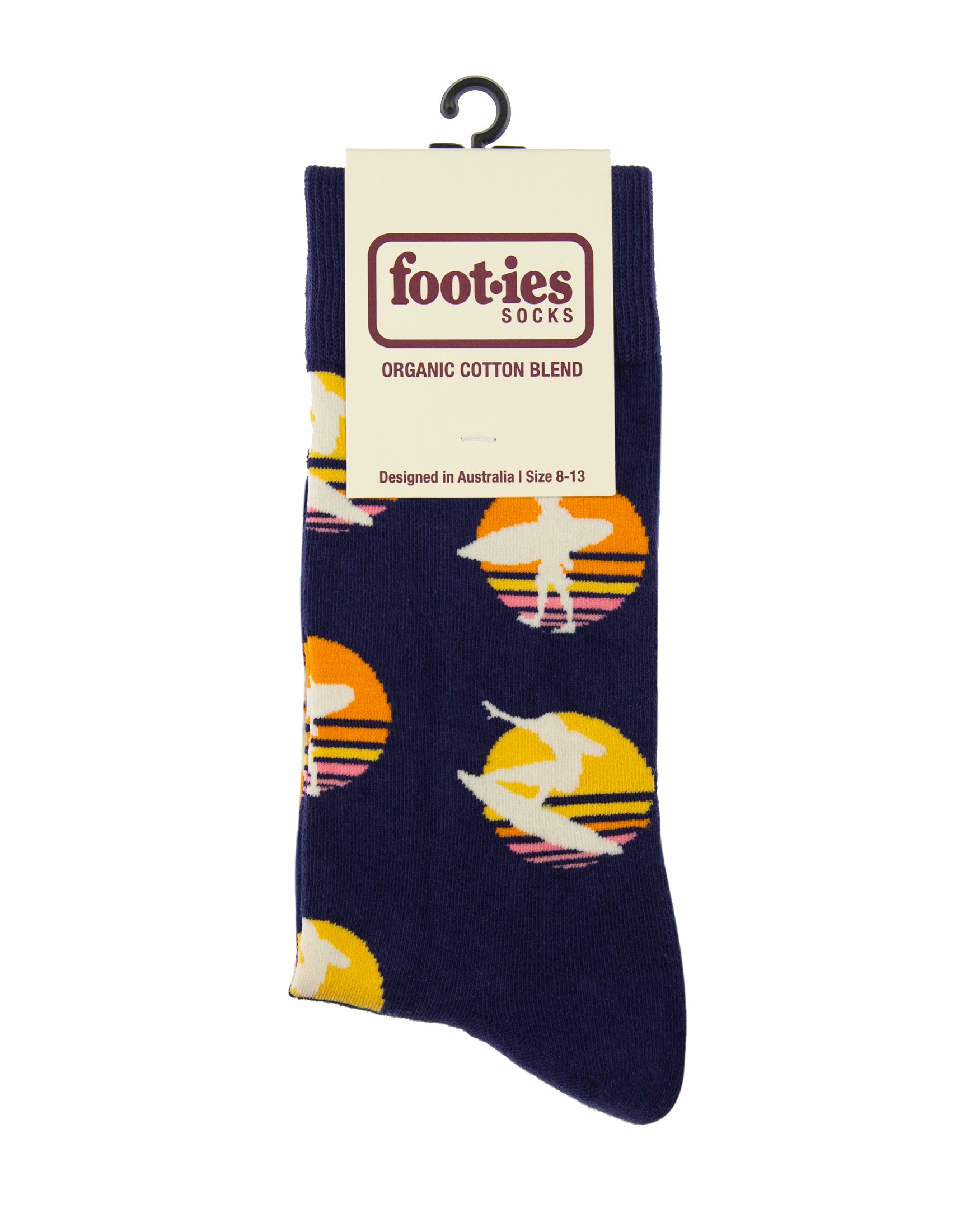 Navy Surf Sunset crew socks for men