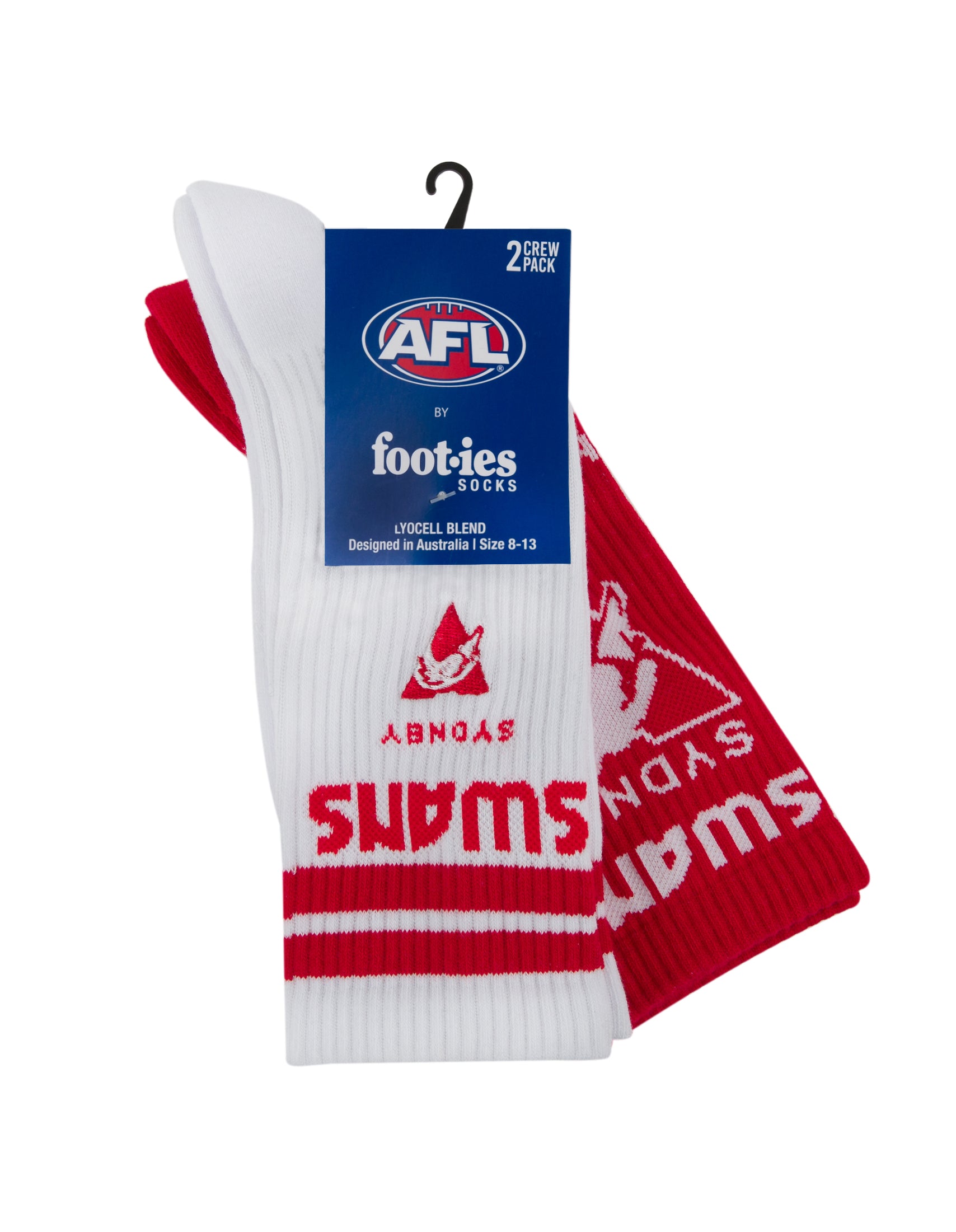 Sydney Swans Mascot Sneaker 2 Pack Socks