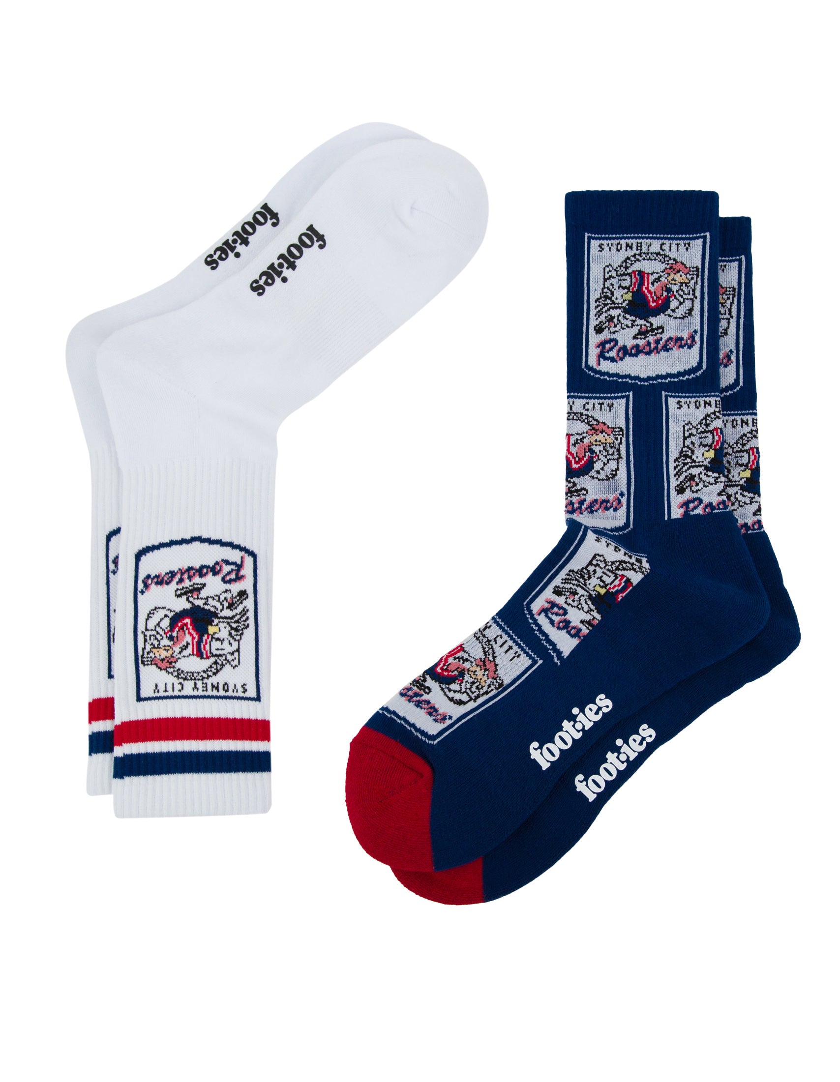 Sydney Roosters Retro Sneaker Sock 2-Pack