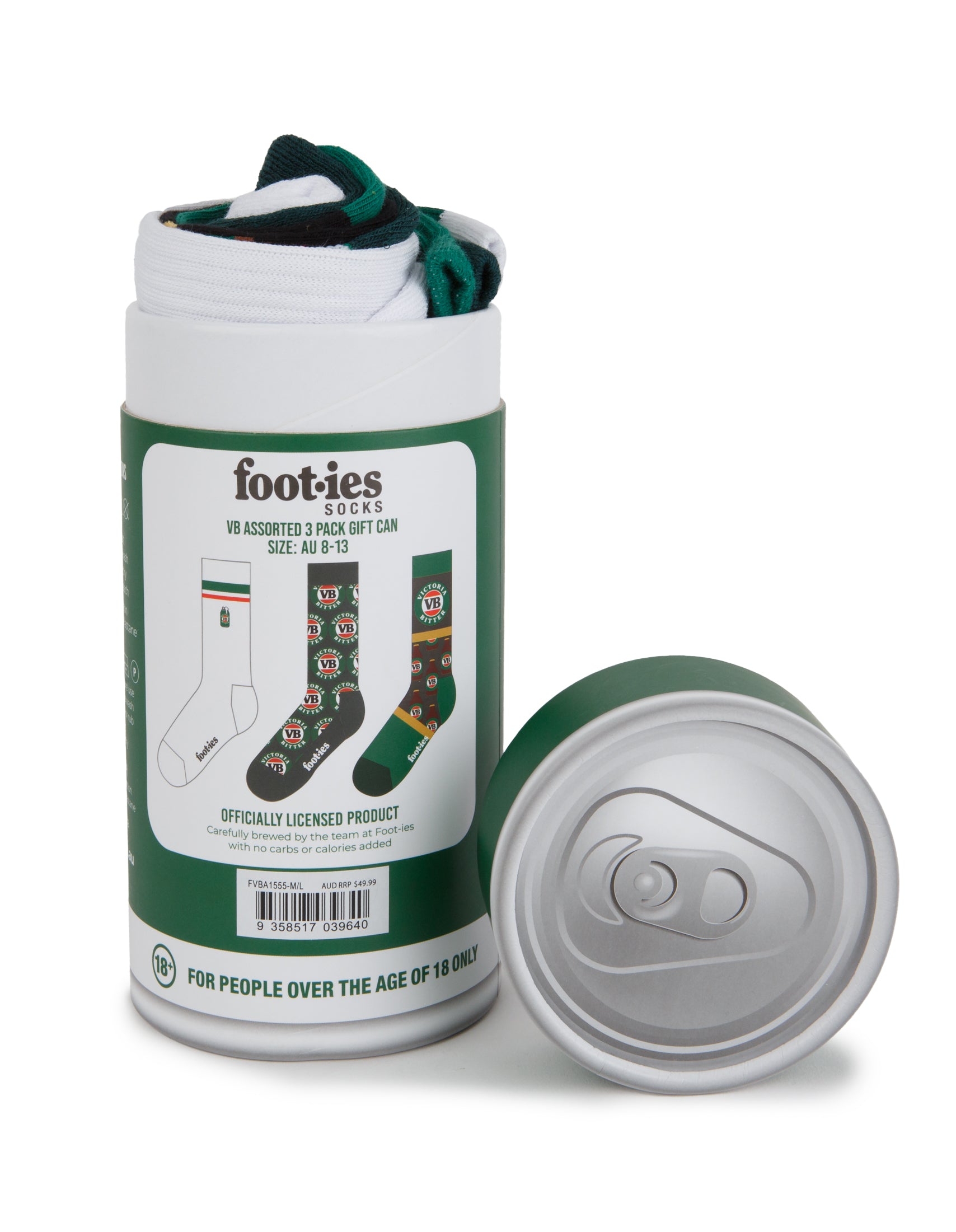 VB Assorted Socks 3-Pack Gift Can