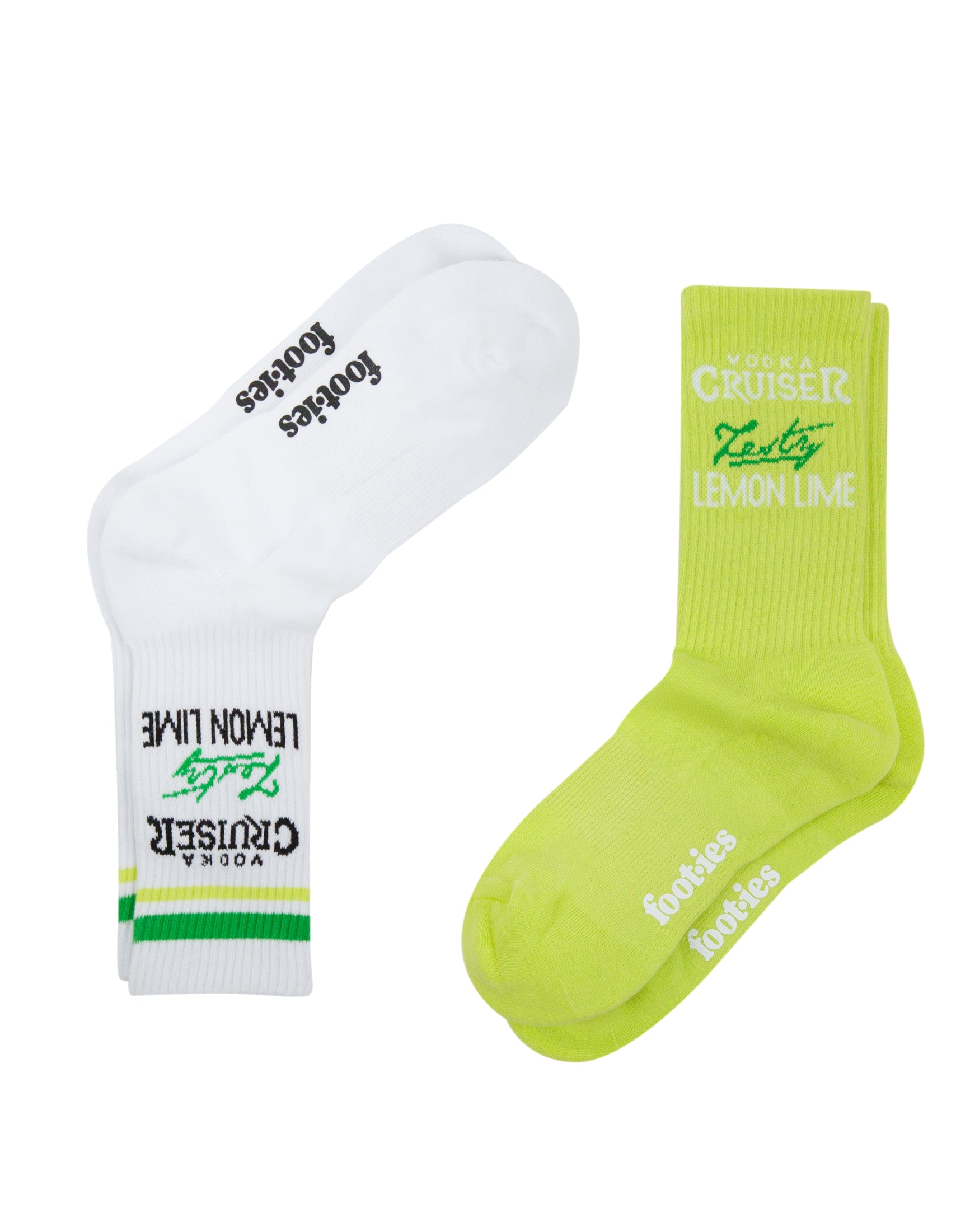 Vodka Cruiser Zesty Lemon Lime Sneaker Sock 2-Pack