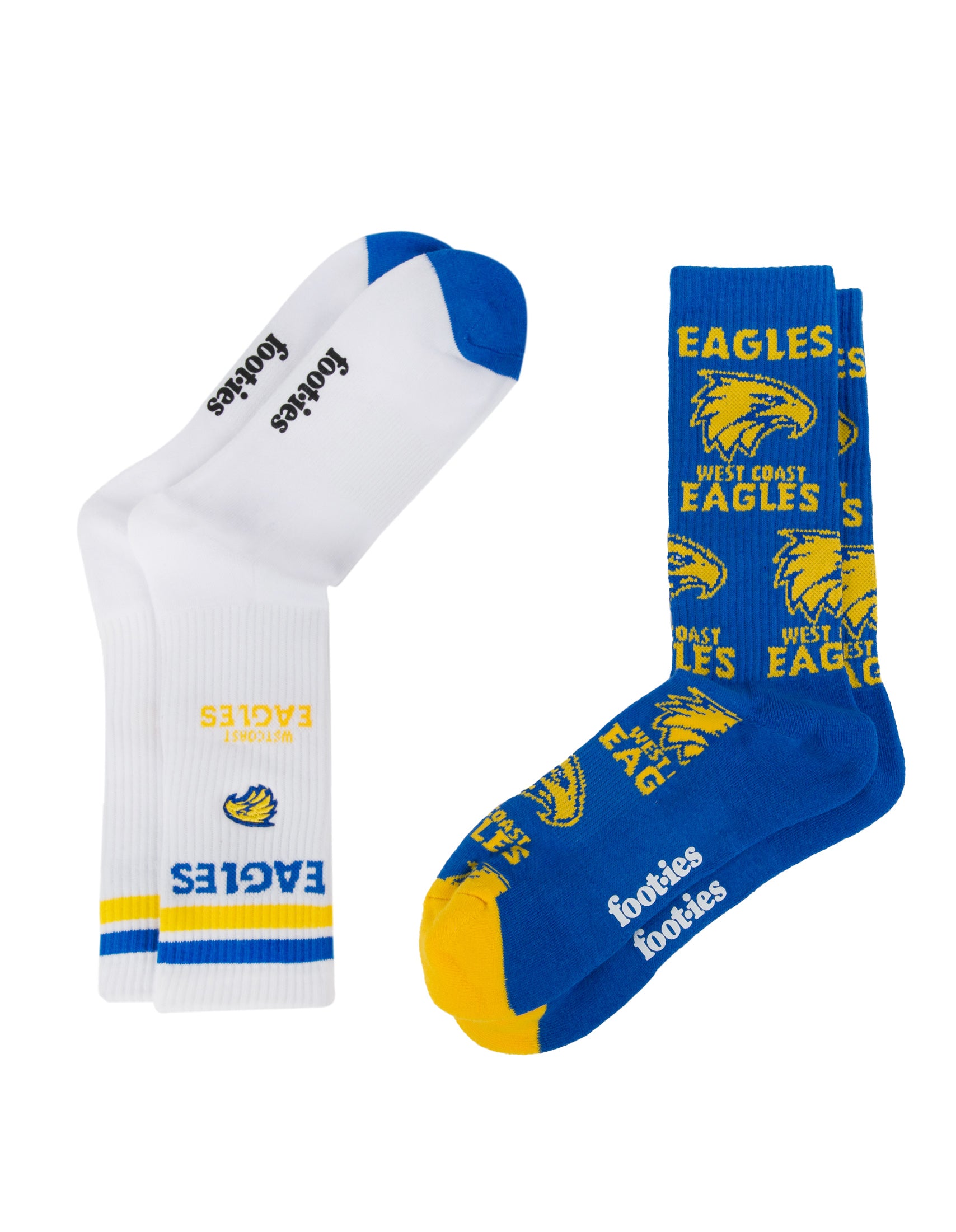 West Coast Eagles Mascot Sneaker 2 Pack Socks