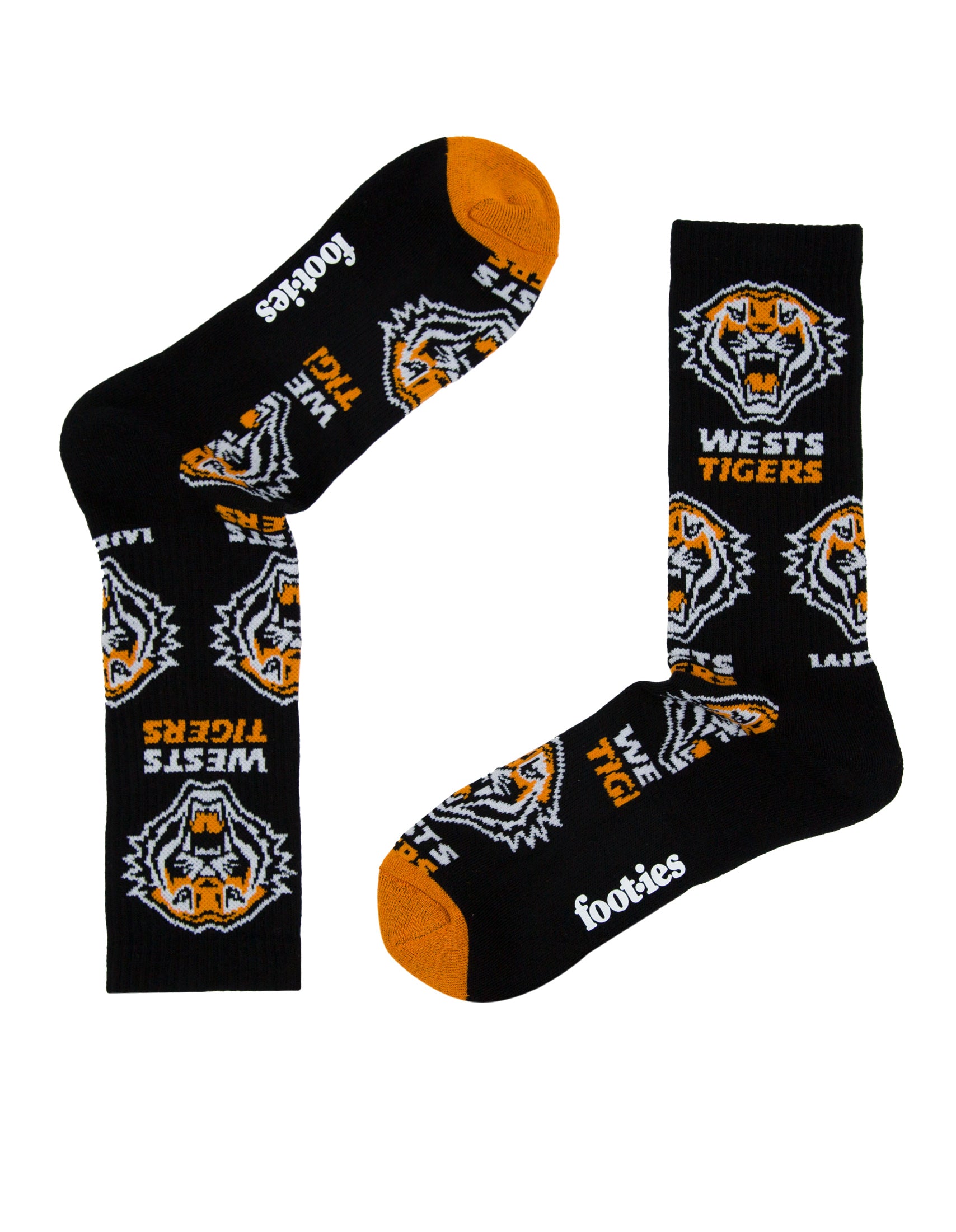 Wests Tigers Embroidered Sneaker Socks 2 Pack