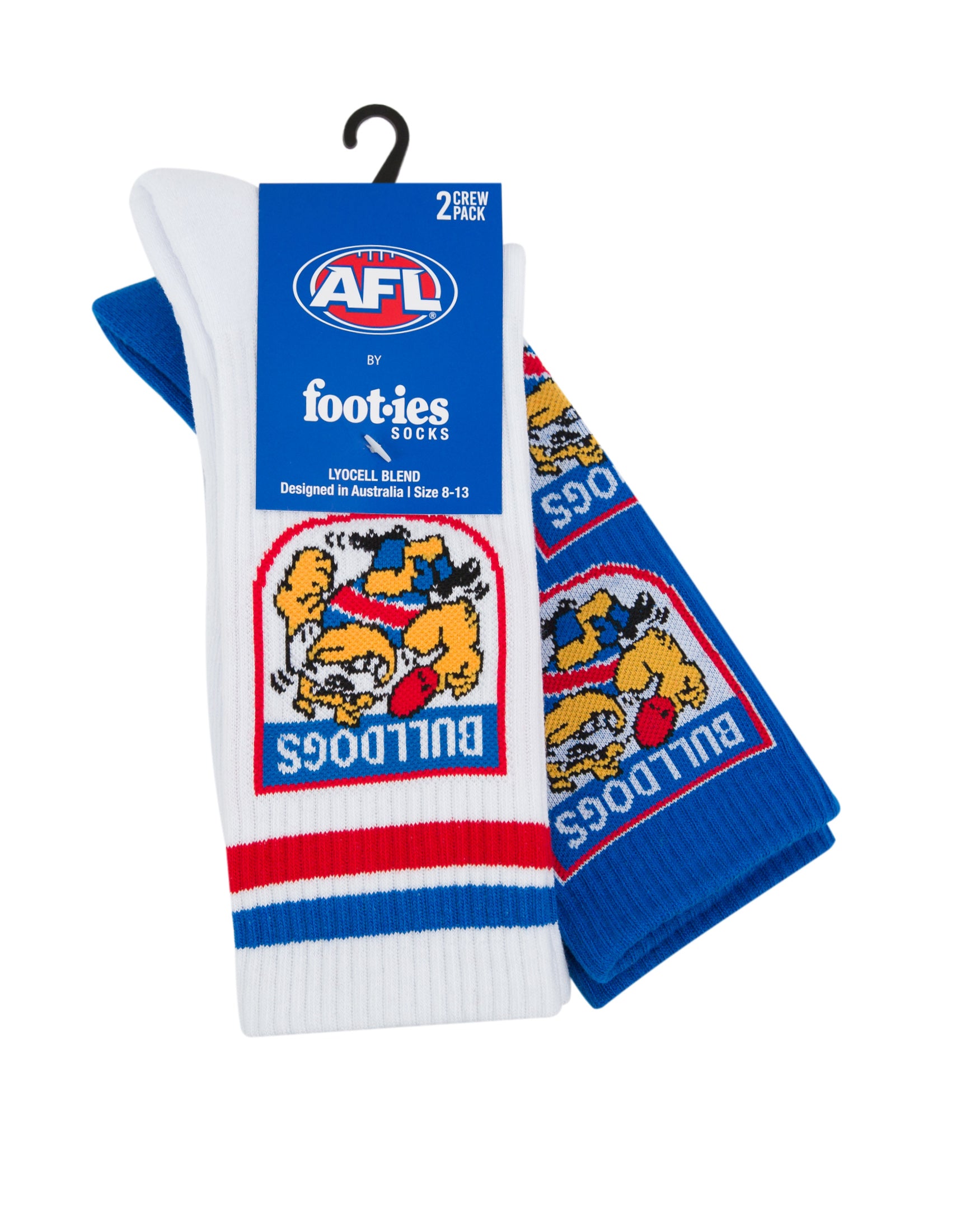 Western Bulldogs Retro Sneaker Sock 2 Pack