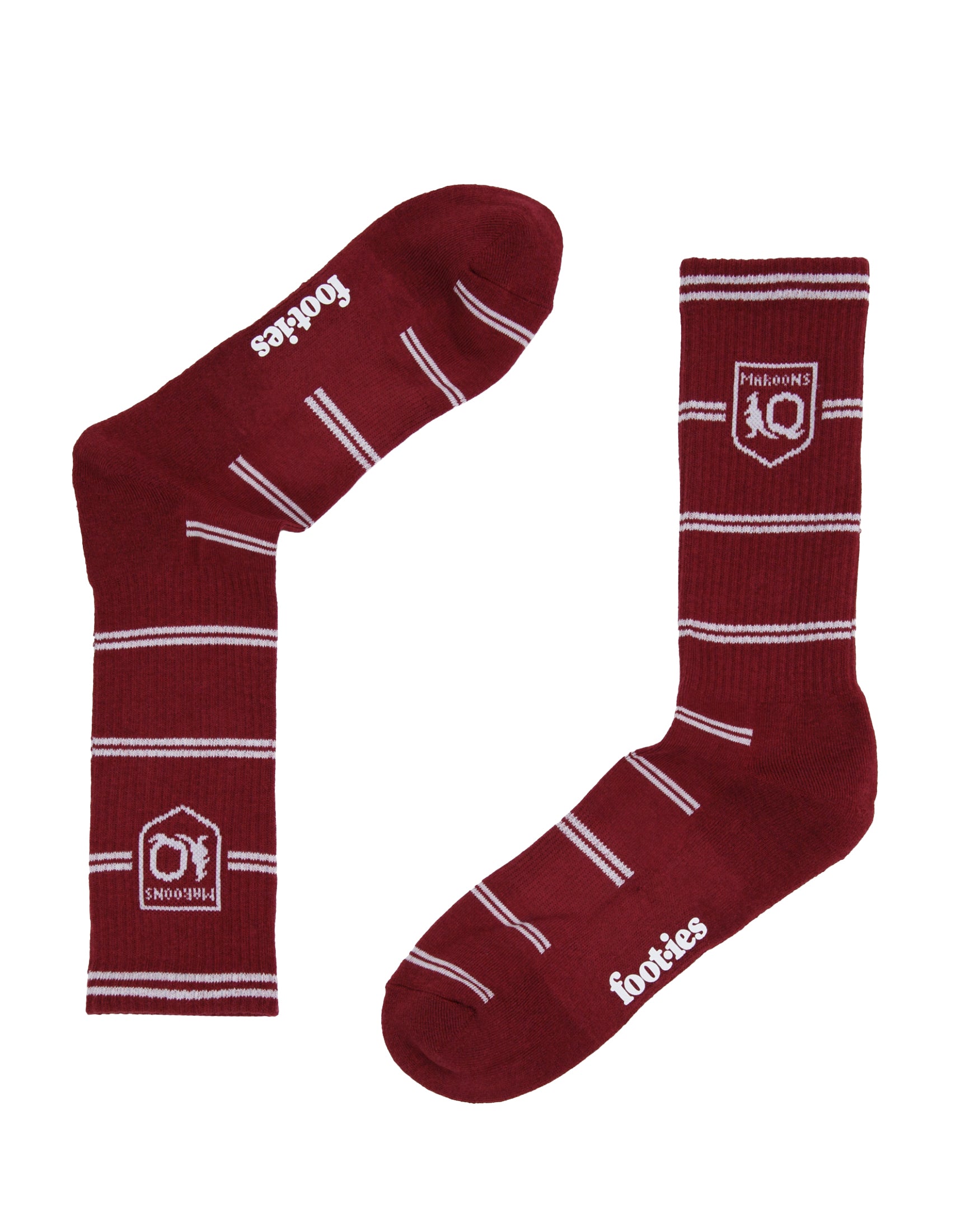 Queensland Maroons All Over Stripe Sneaker Sock 2-Pack