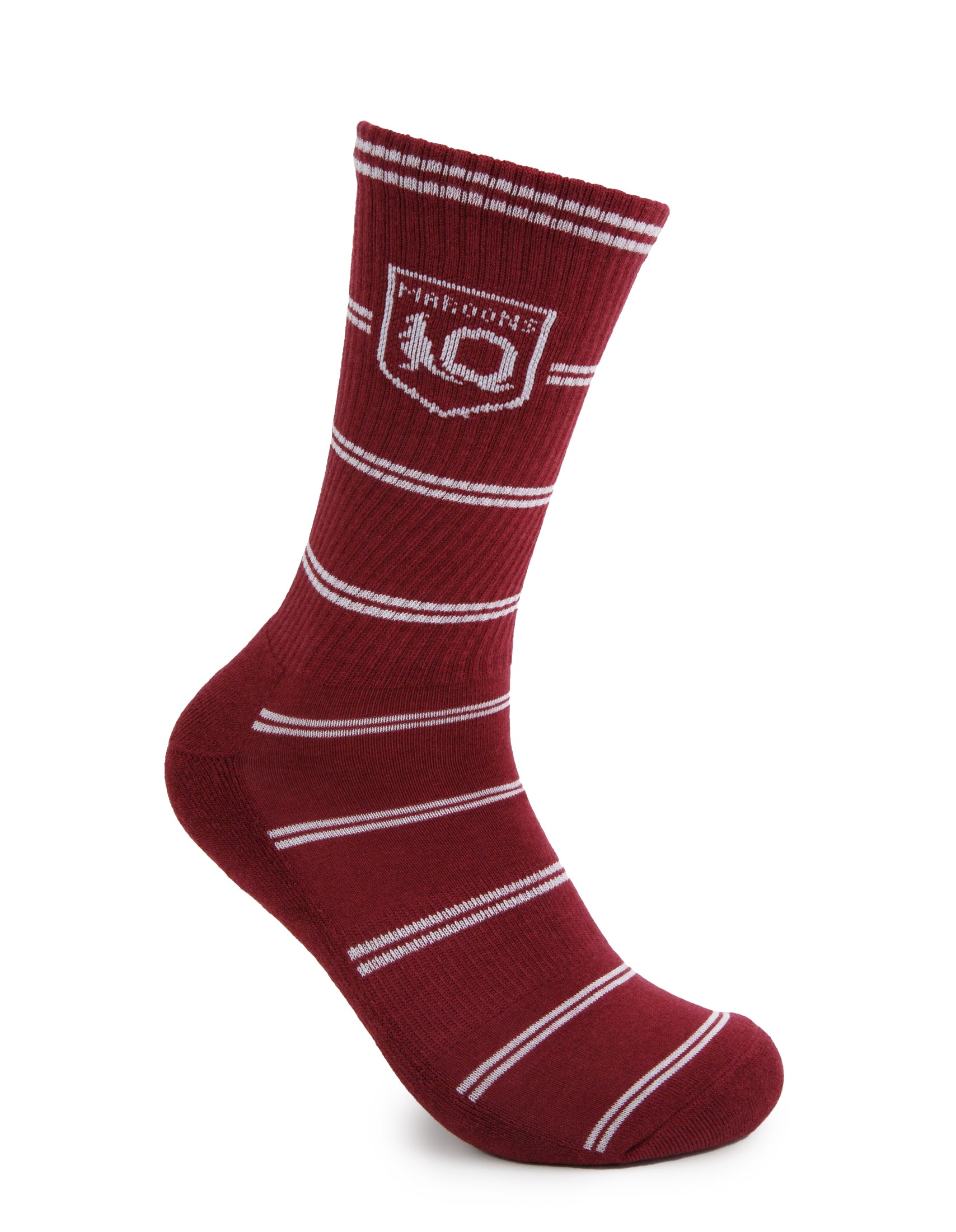 Queensland Maroons All Over Stripe Sneaker Sock 2-Pack