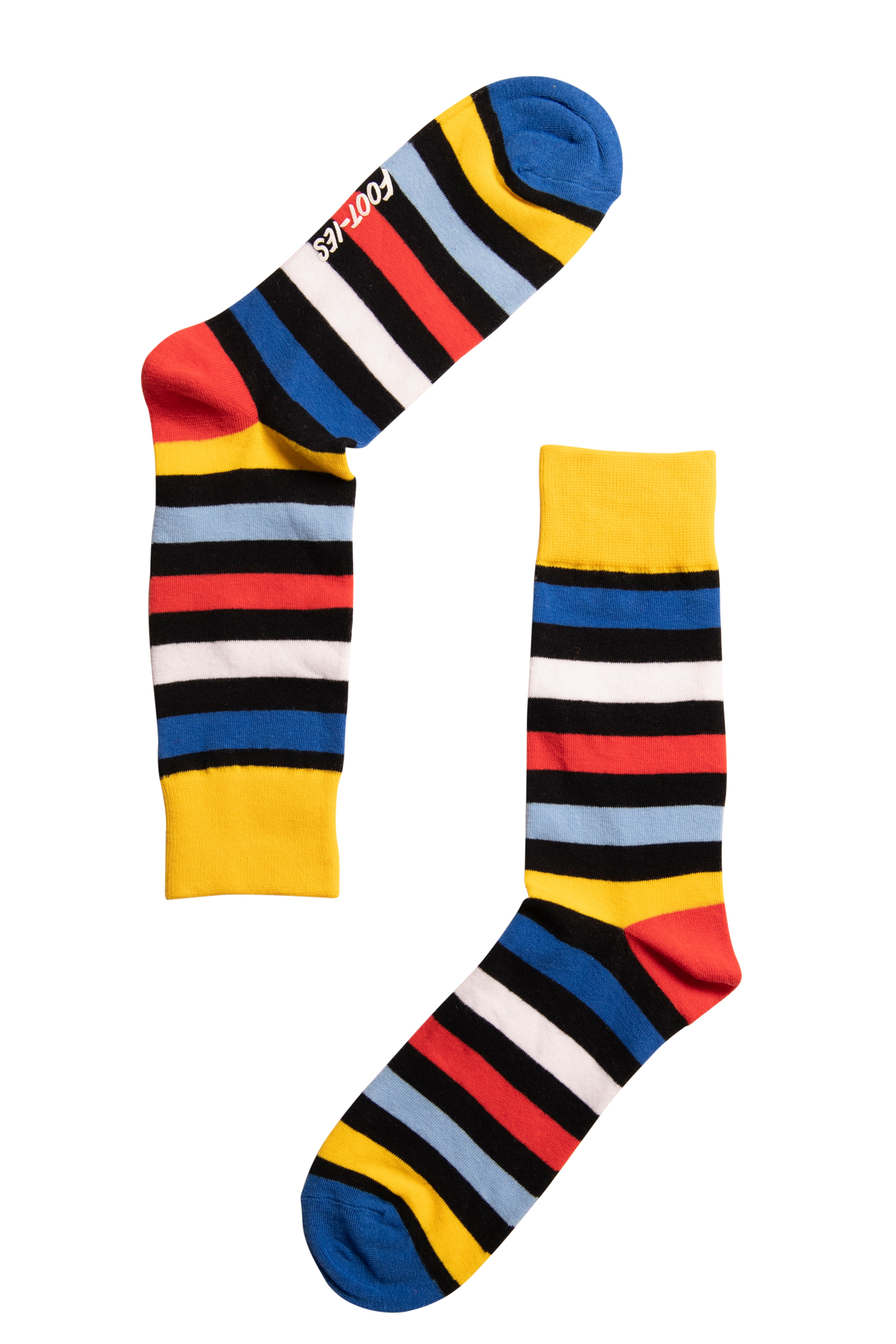 Black Super Stripe crew socks for men