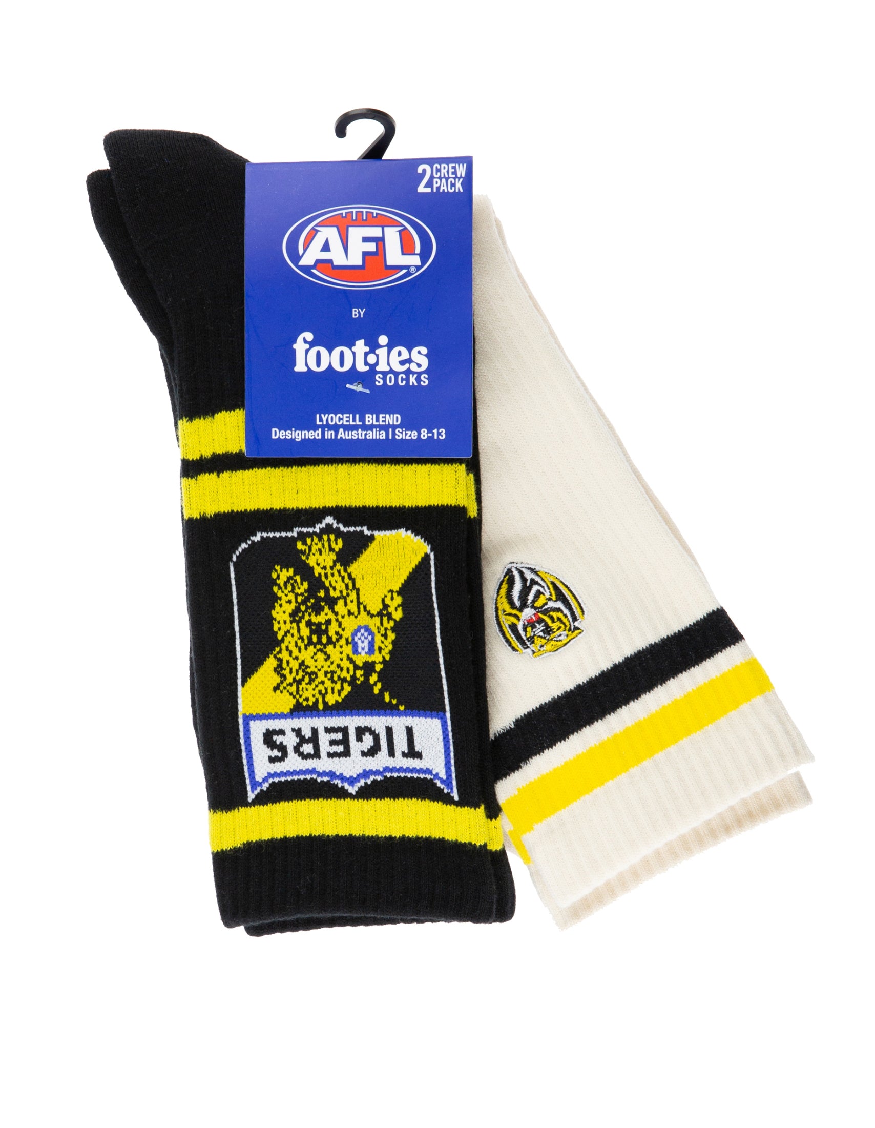 Richmond Tigers Icons 2 Pack Sneaker Socks