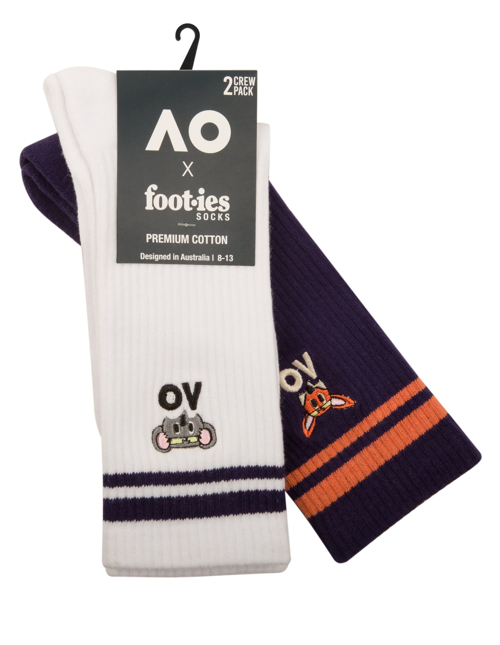 AO Aussie Animals Sneaker Socks 2 Pack