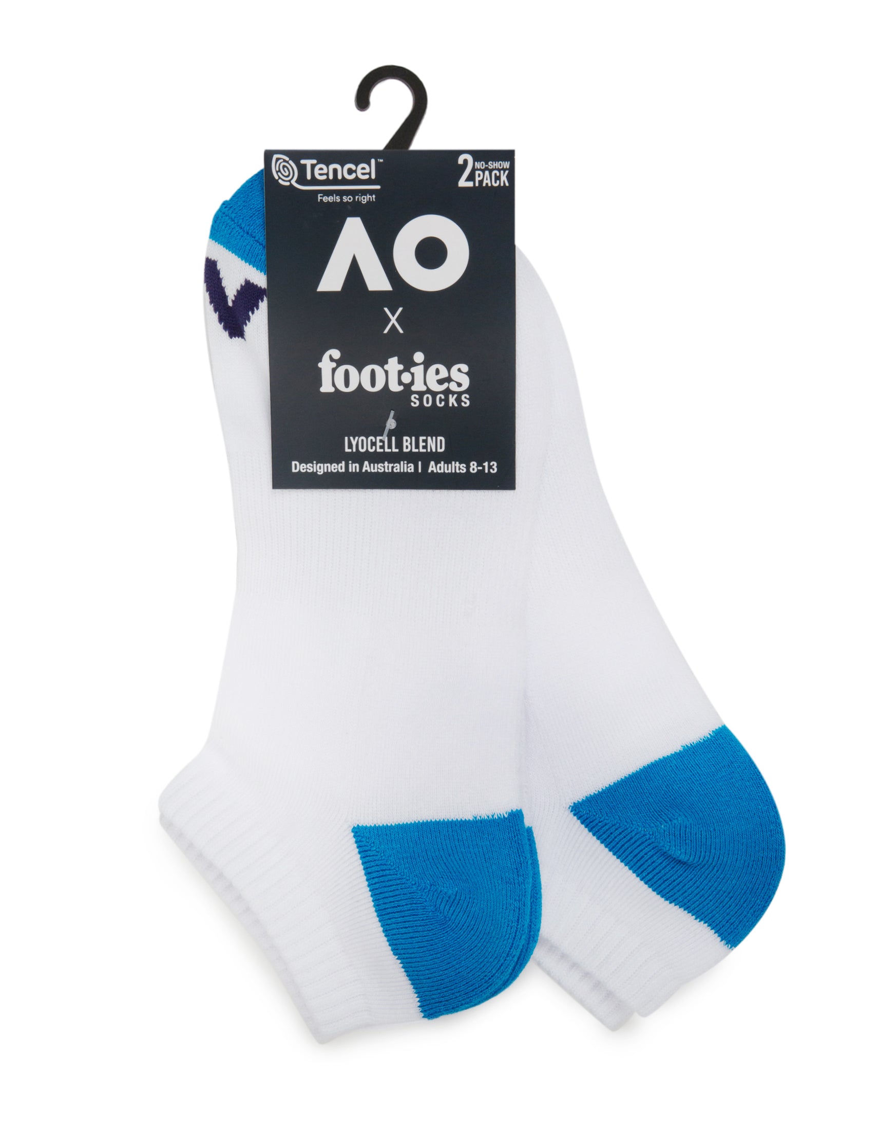 Australian Open No Show Sneaker Socks 2-Pack