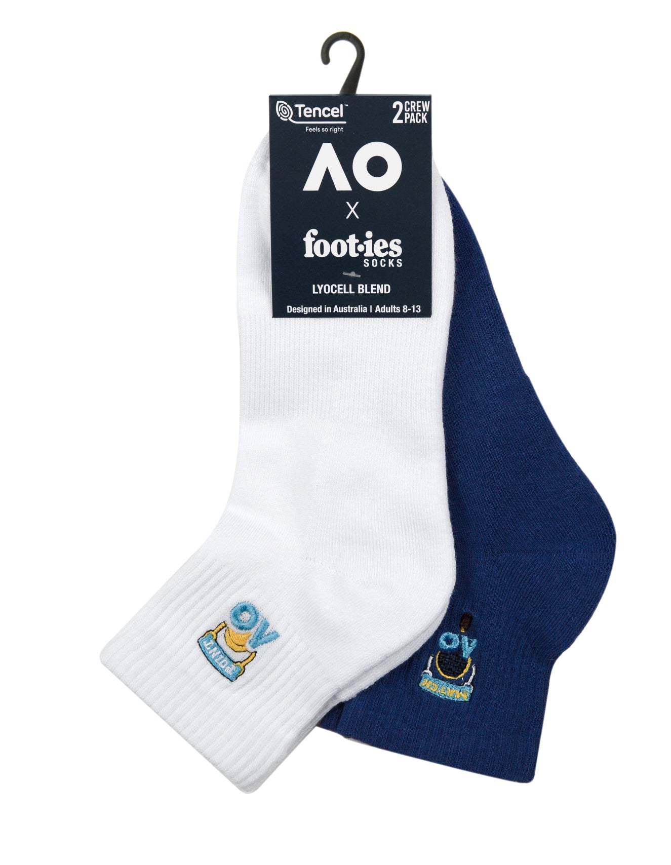 AO Point Match Qtr Sock 2 Pack Socks