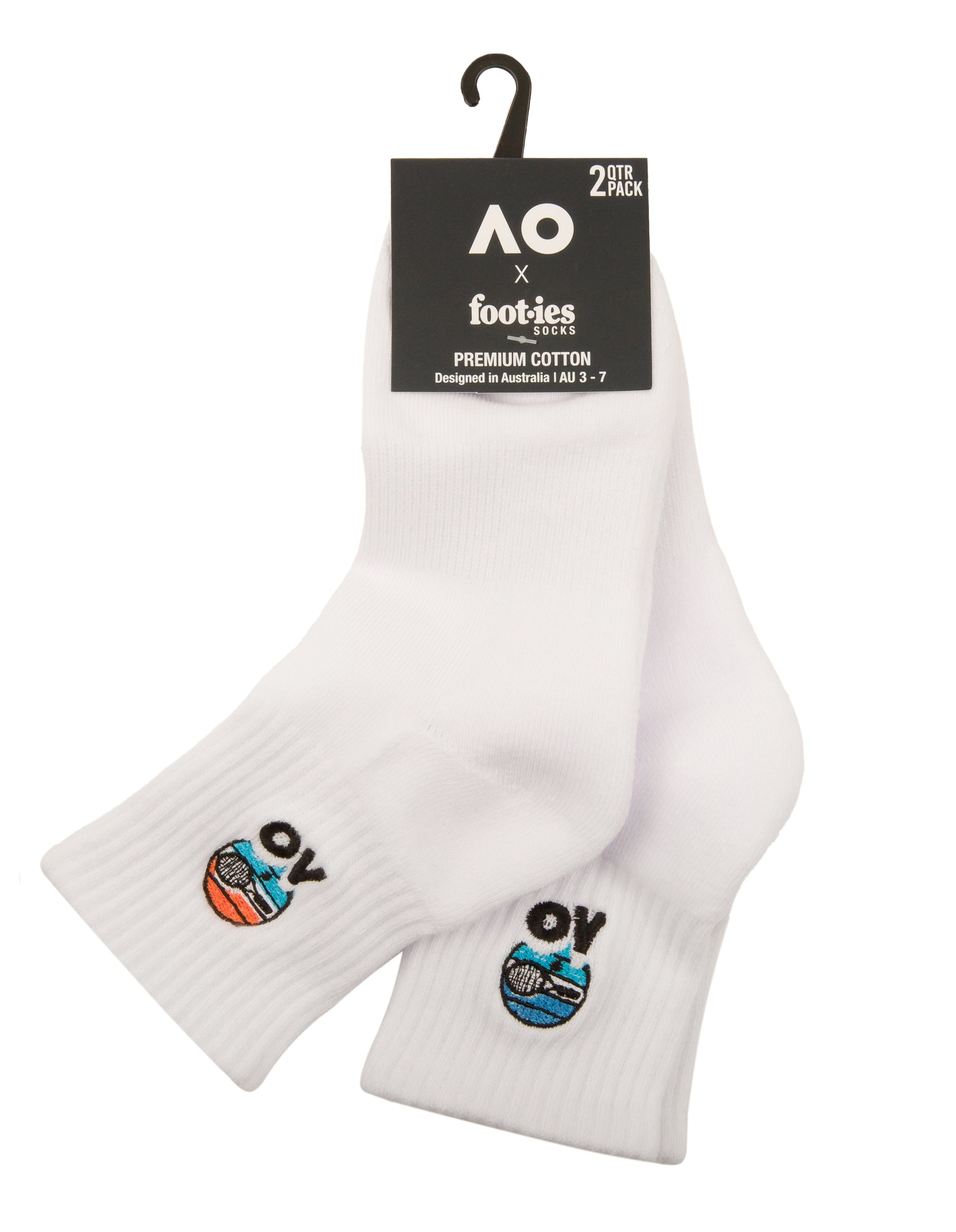 AO Sunset Racket Quarter Socks 2 Pack