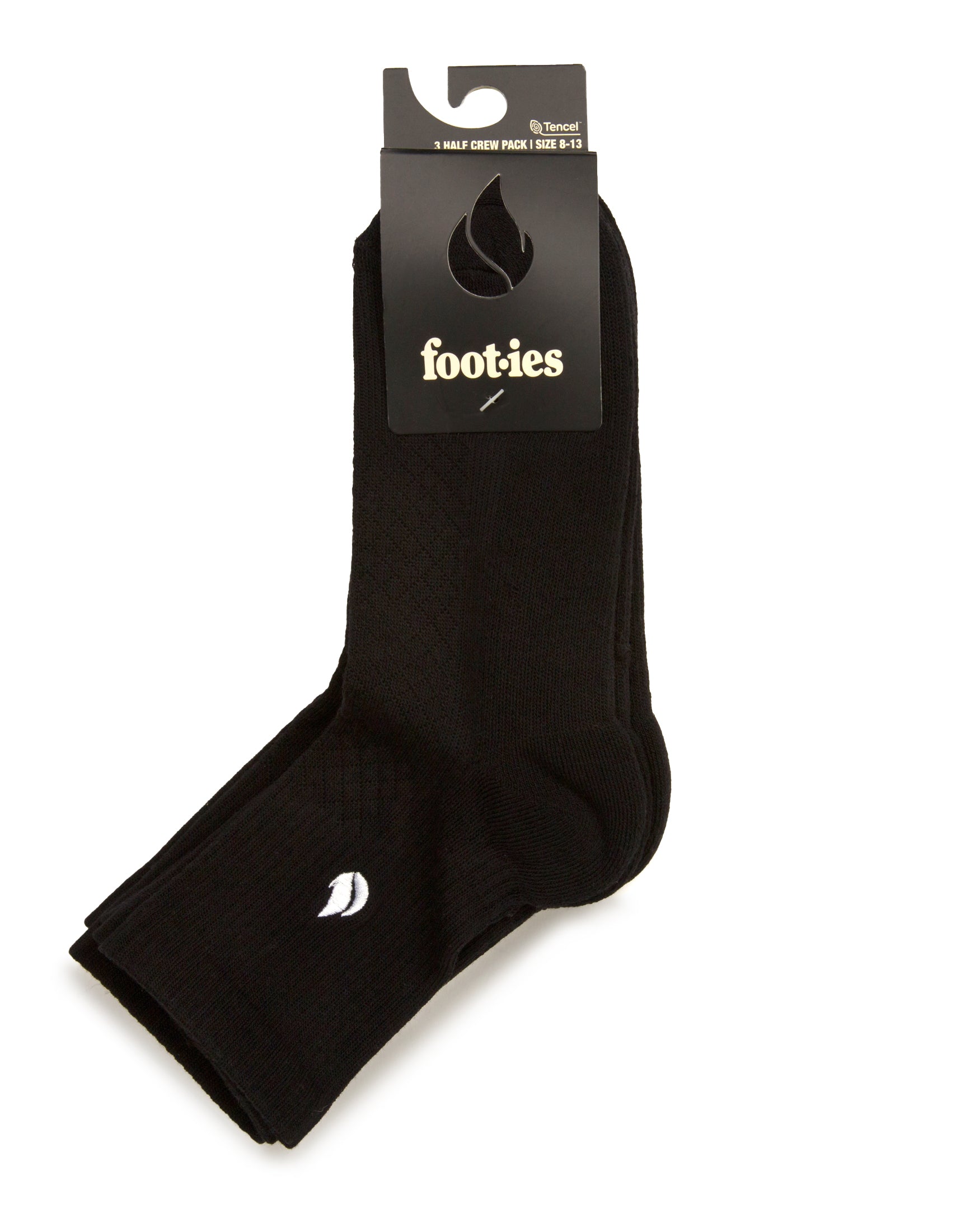 Blaze Half Crew Sneaker Sock Black 3-Pack