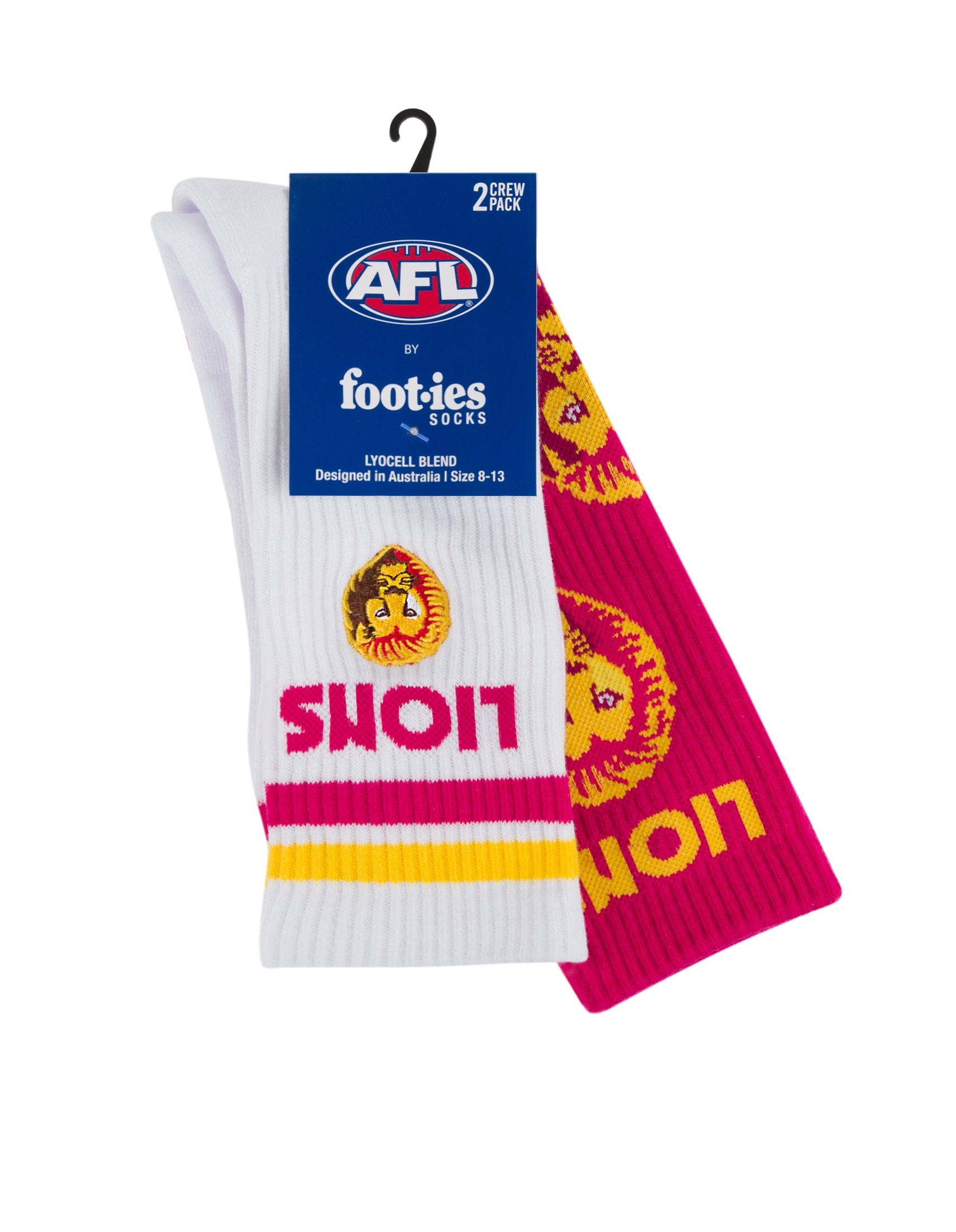 Brisbane Lions Mascot Sneaker Sock 2 Pack