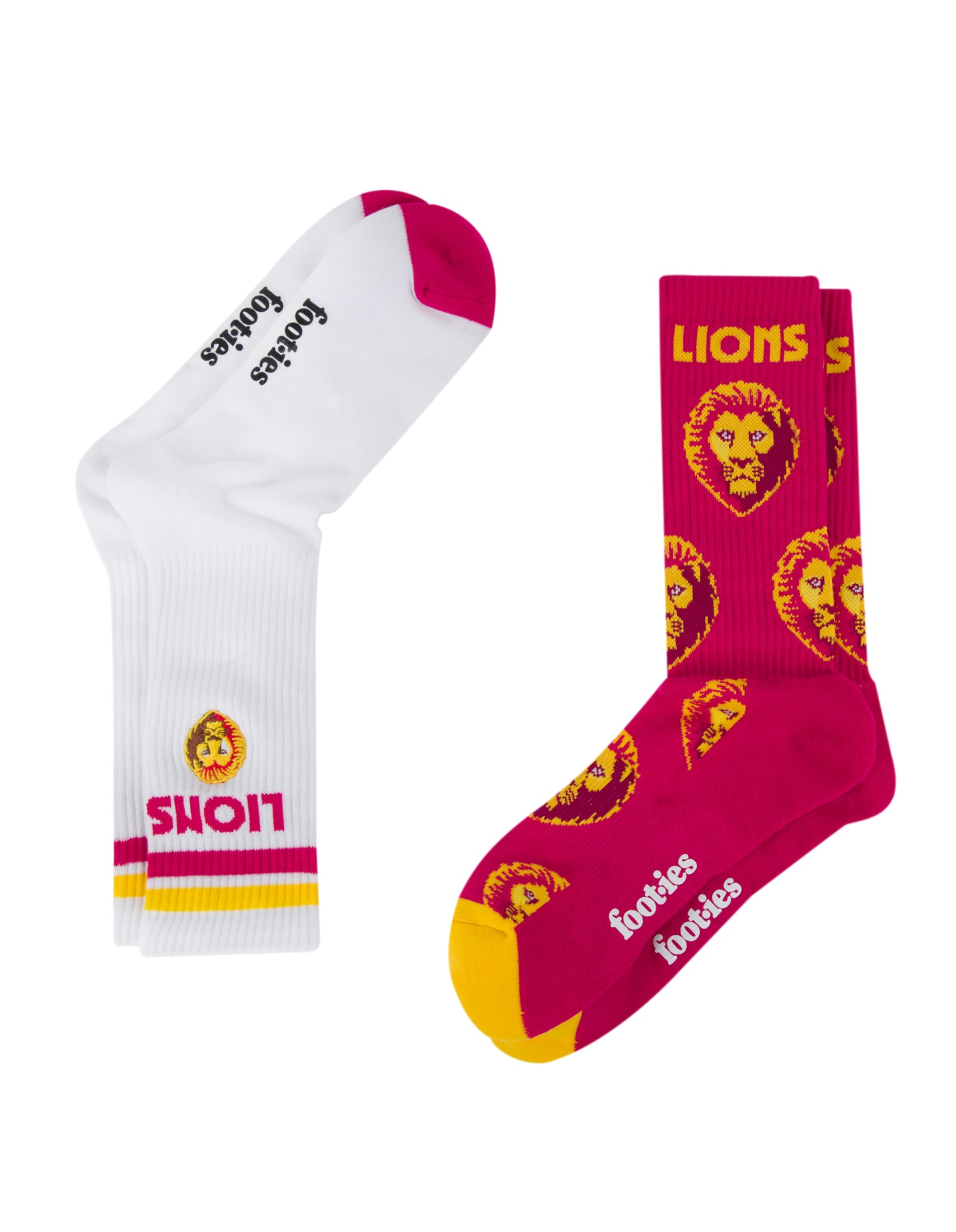 Brisbane Lions Mascot Sneaker Sock 2 Pack