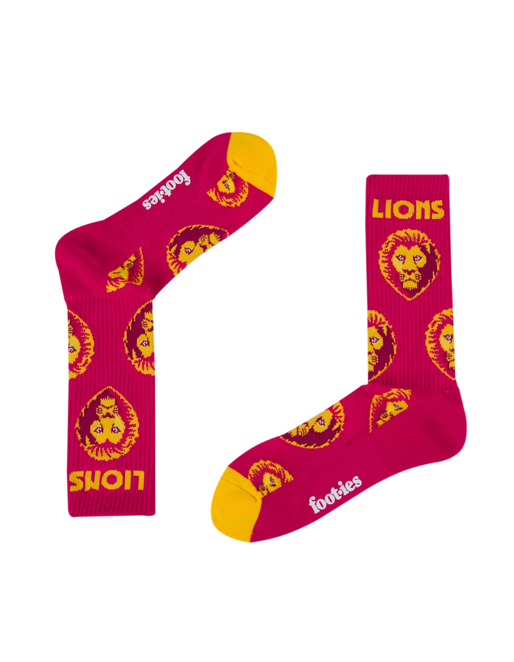 Brisbane Lions Mascot Sneaker Sock 2 Pack