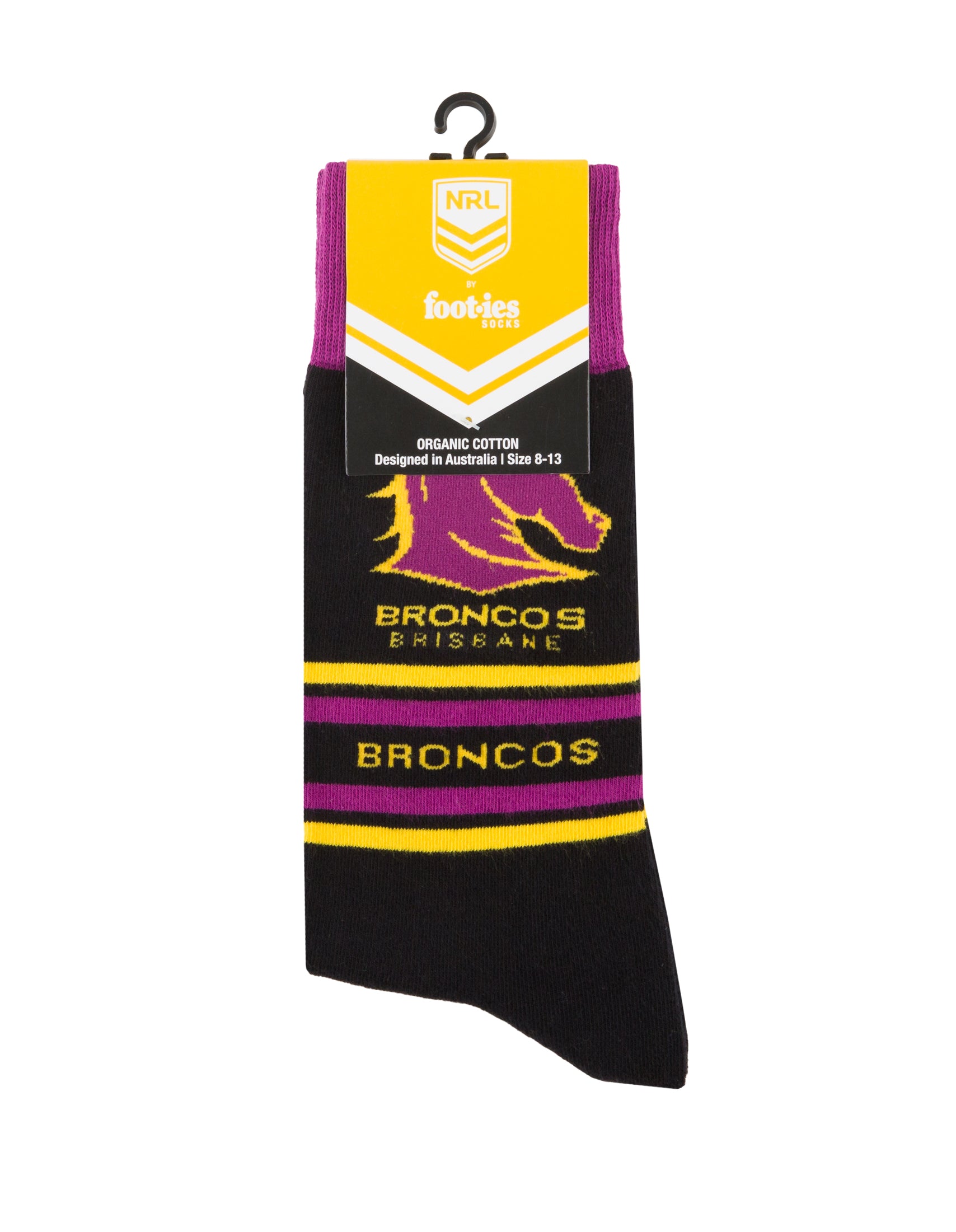 Brisbane Broncos Stripe Organic Cotton Socks