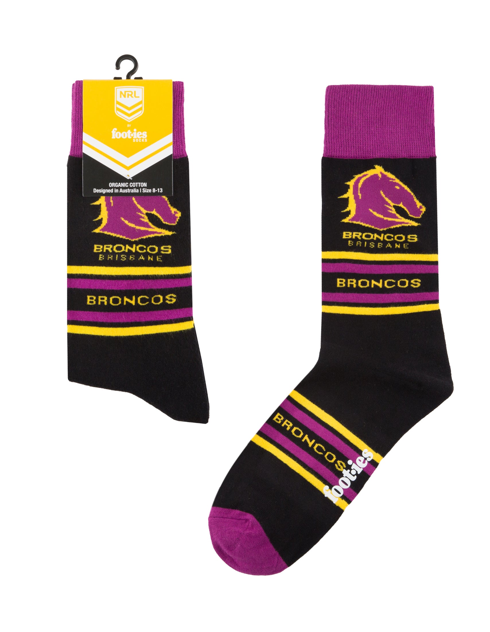 Brisbane Broncos Stripe Organic Cotton Socks