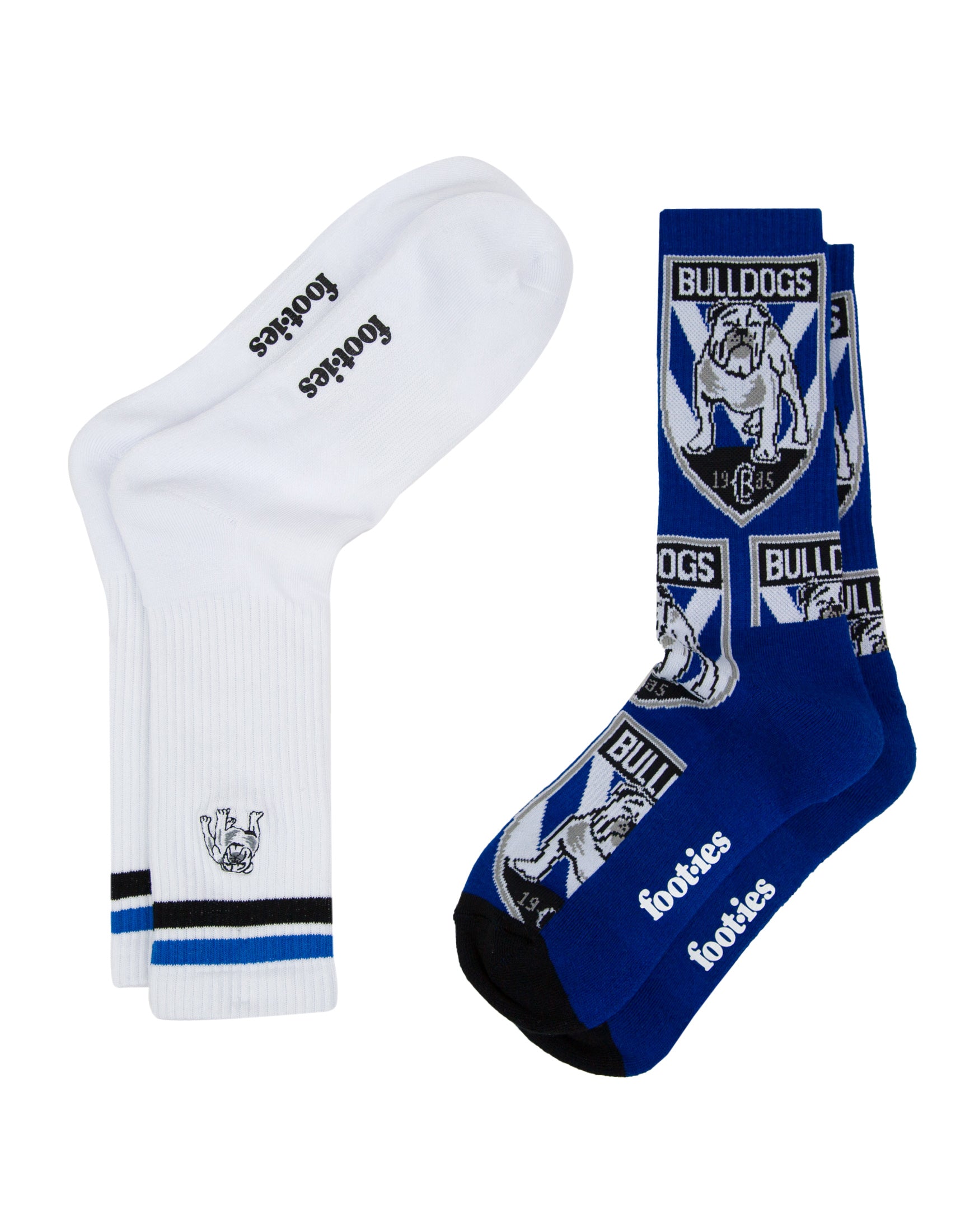 Canterbury-Bankstown Bulldogs Embroidered Sneaker Socks 2 Pack