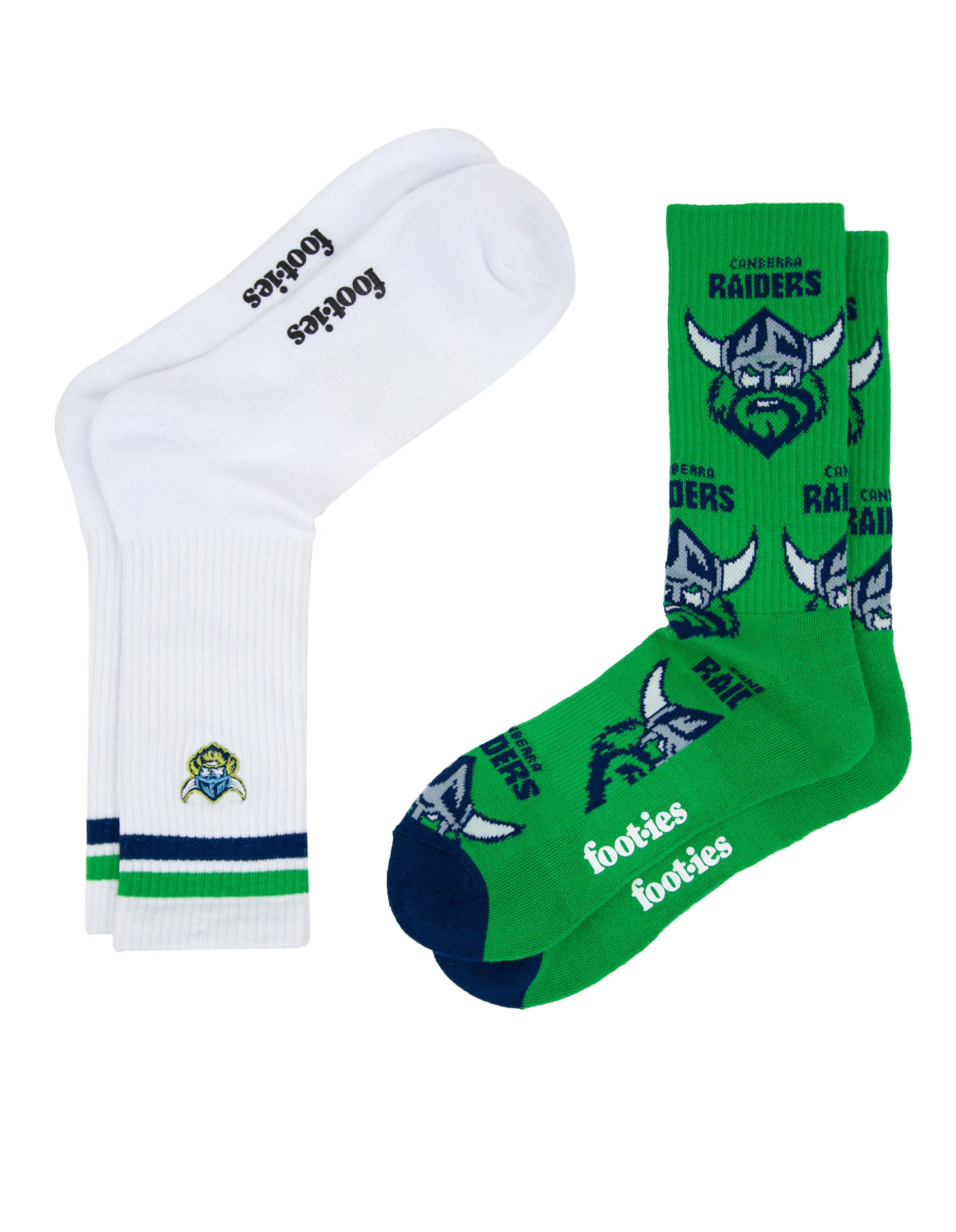 Canberra Raiders Embroidered Sneaker Sock 2 Pack