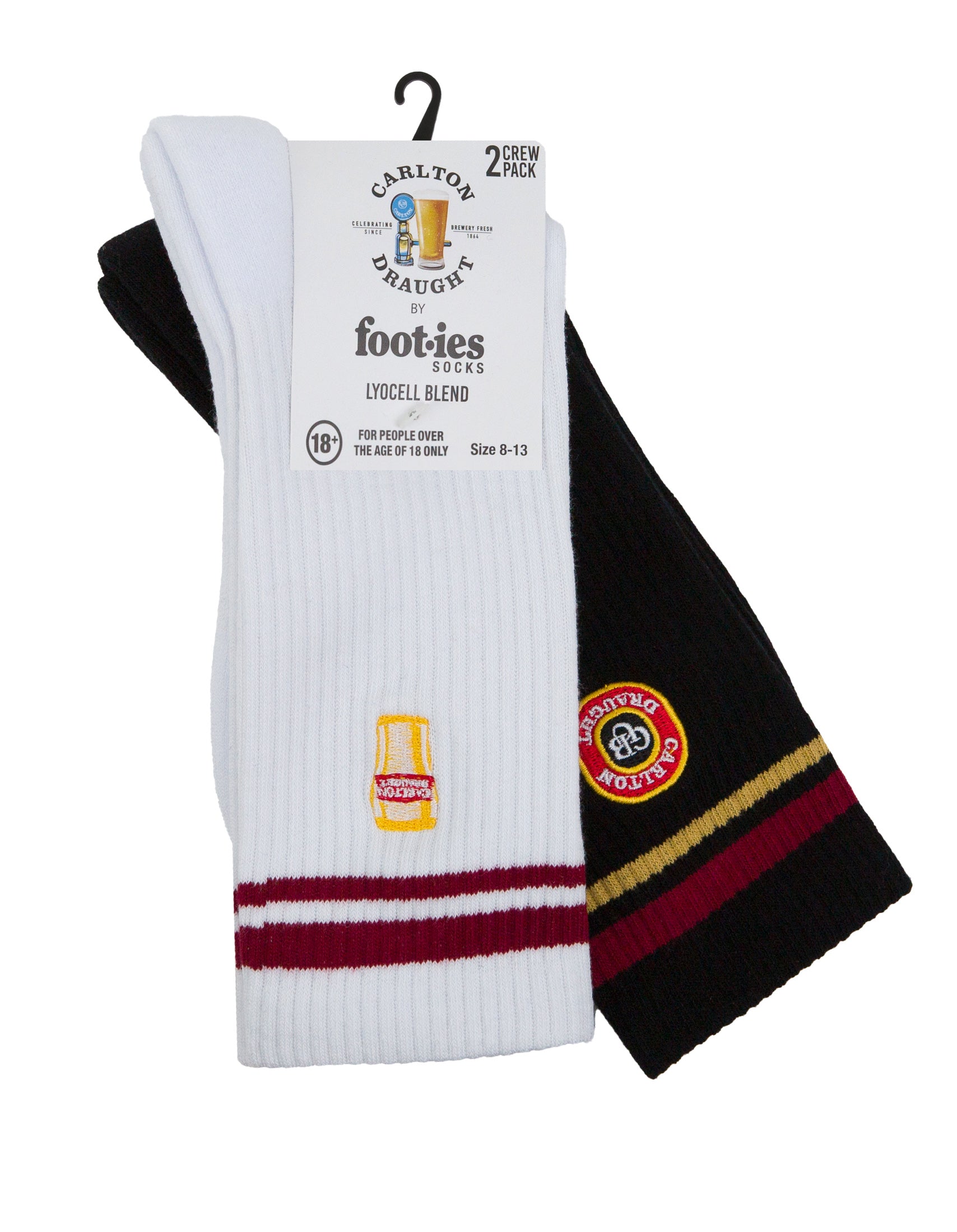 Carlton Draught Pint Logo Sneaker Sock 2 Pack