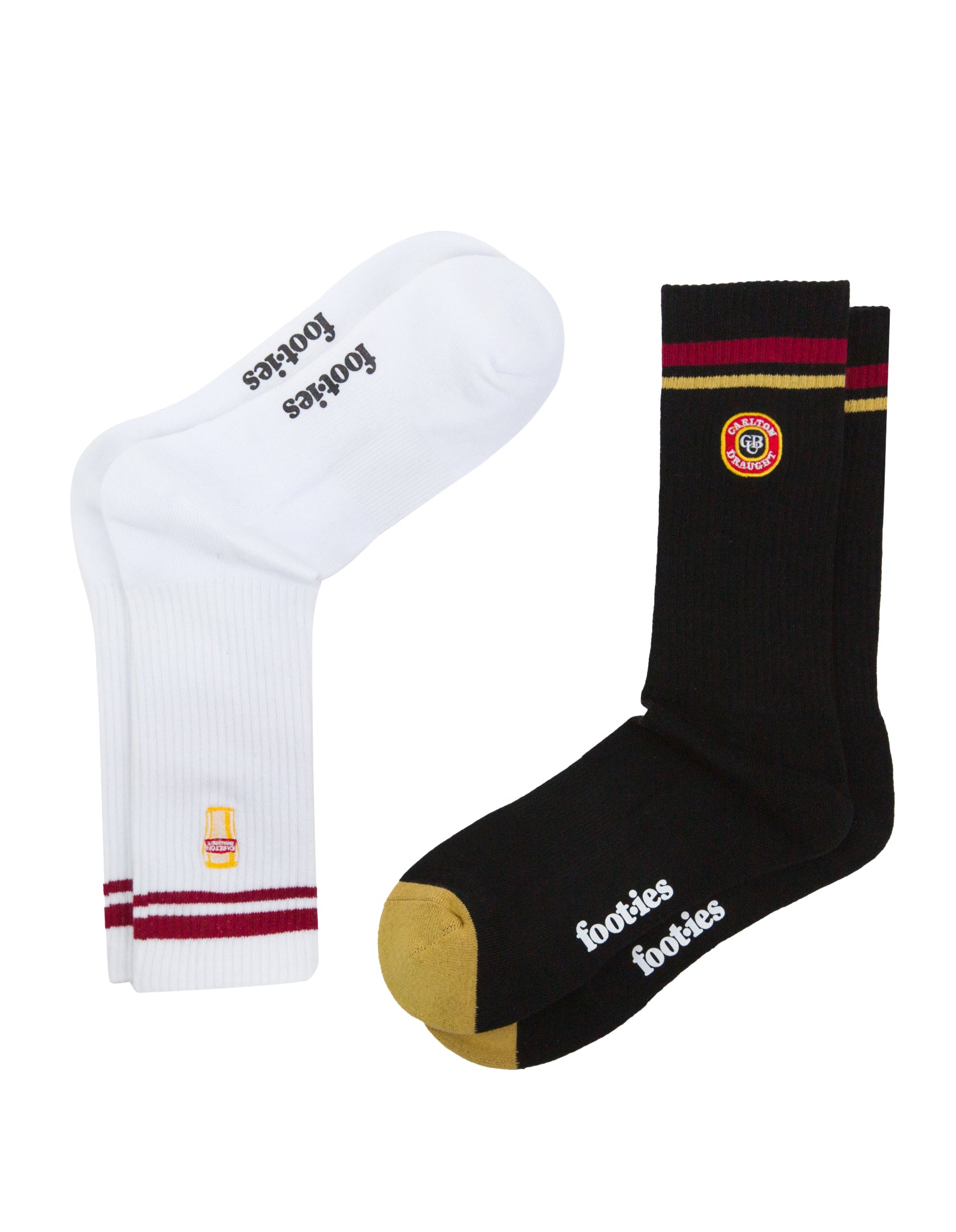 Carlton Draught Pint Logo Sneaker Sock 2 Pack