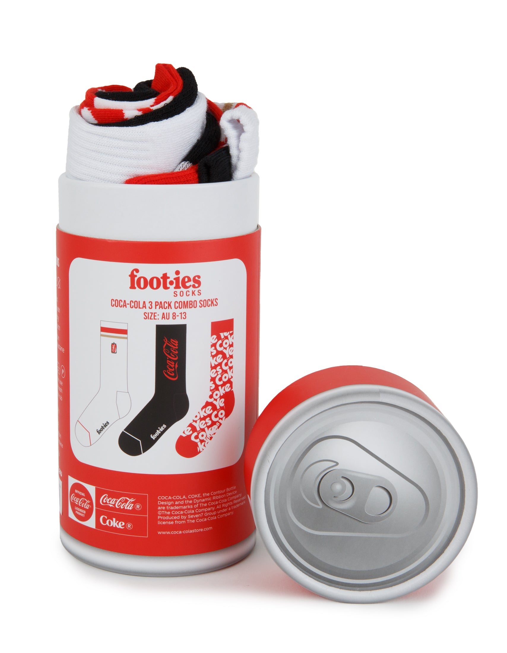 Coca-Cola Retro Sneaker Sock 3 Pack Gift Can