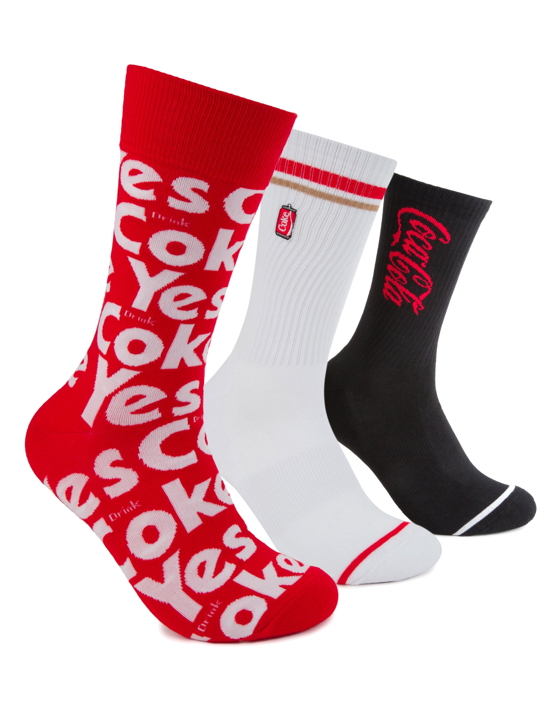 Coca-Cola Retro Sneaker Sock 3 Pack Gift Can