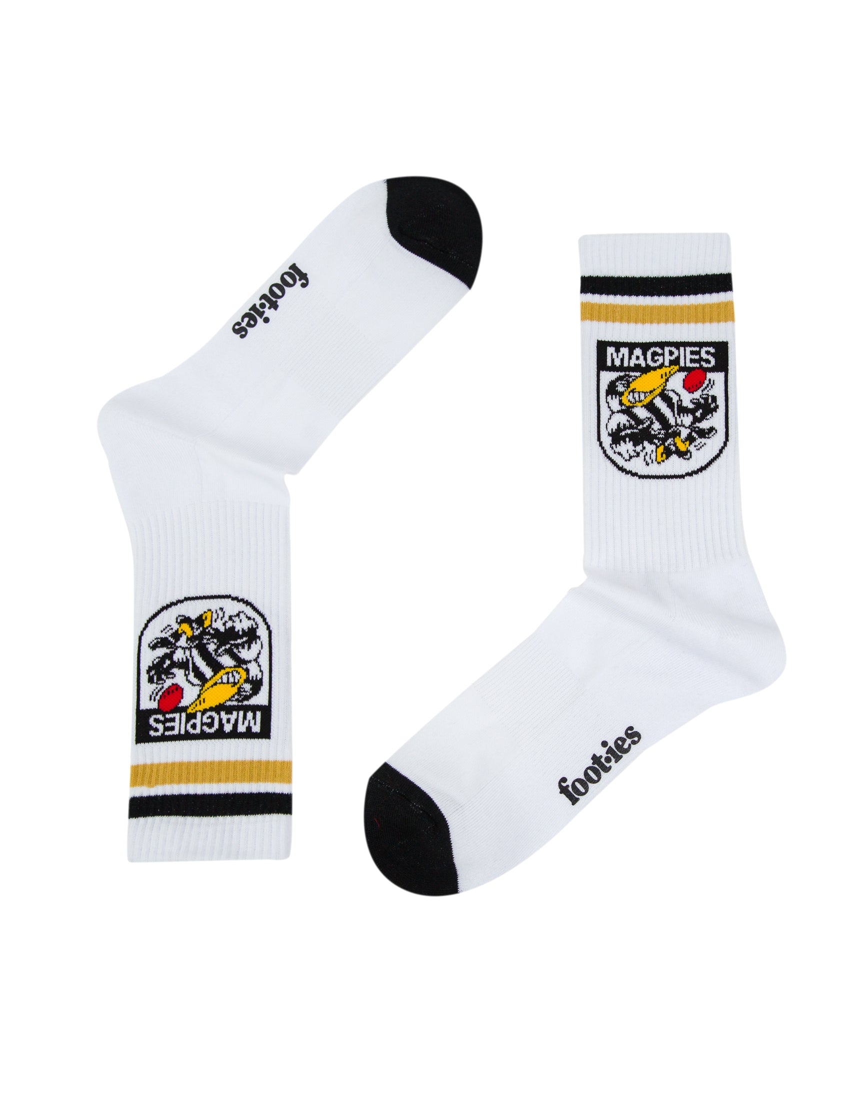 Collingwood Magpies Retro Sneaker Sock 2 Pack