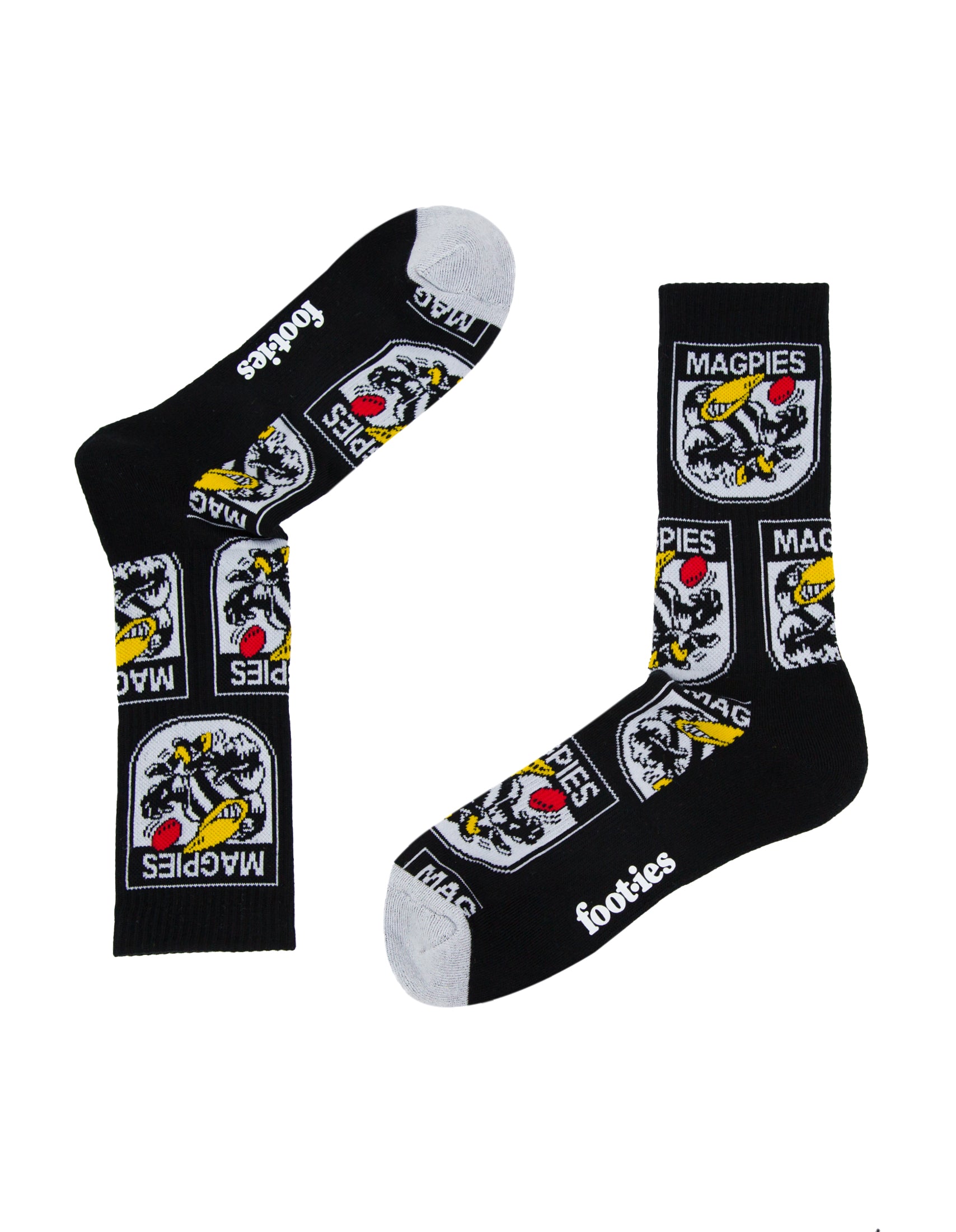 Collingwood Magpies Retro Sneaker Sock 2 Pack