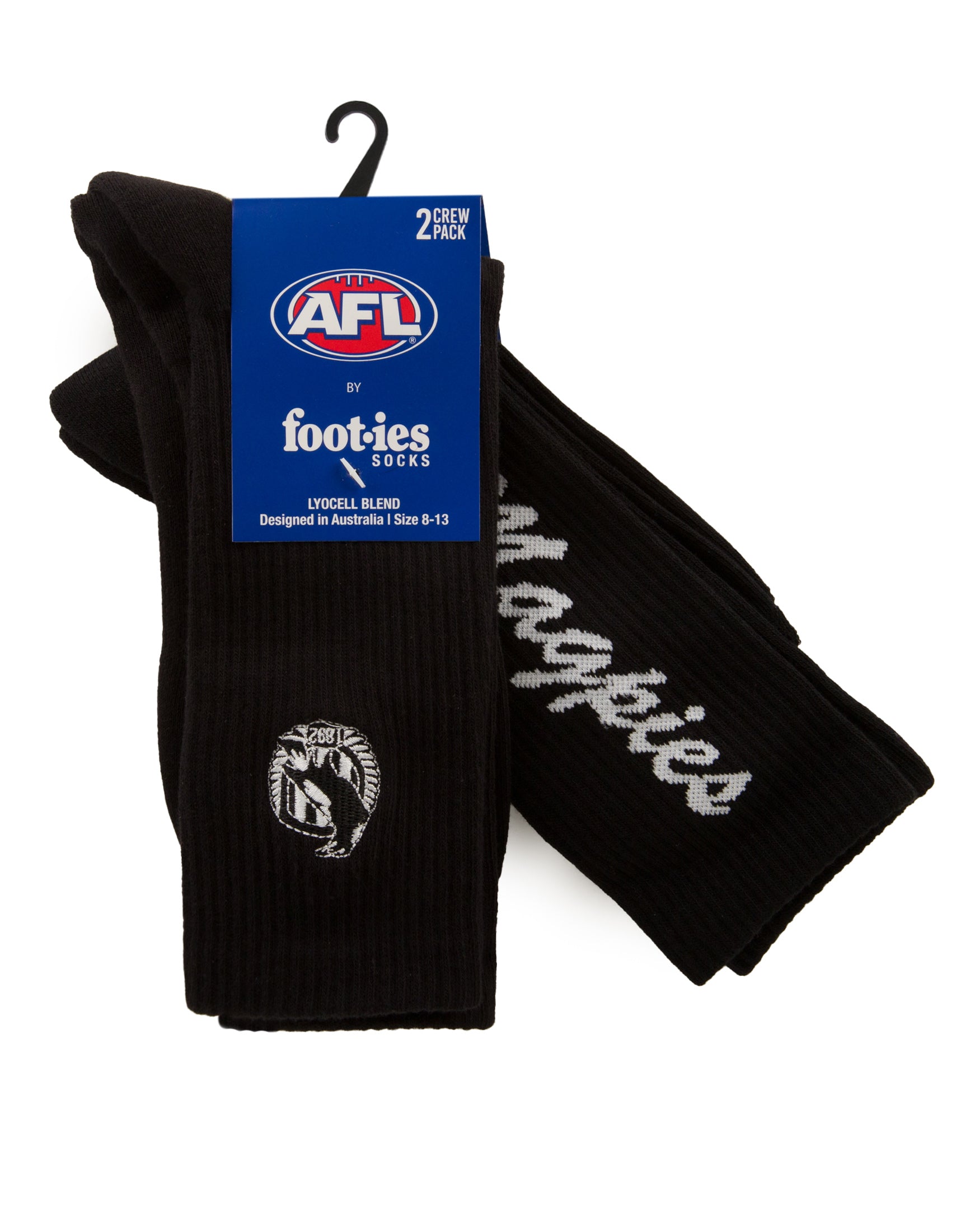 Collingwood Magpies Sneaker Sock 2-Pack