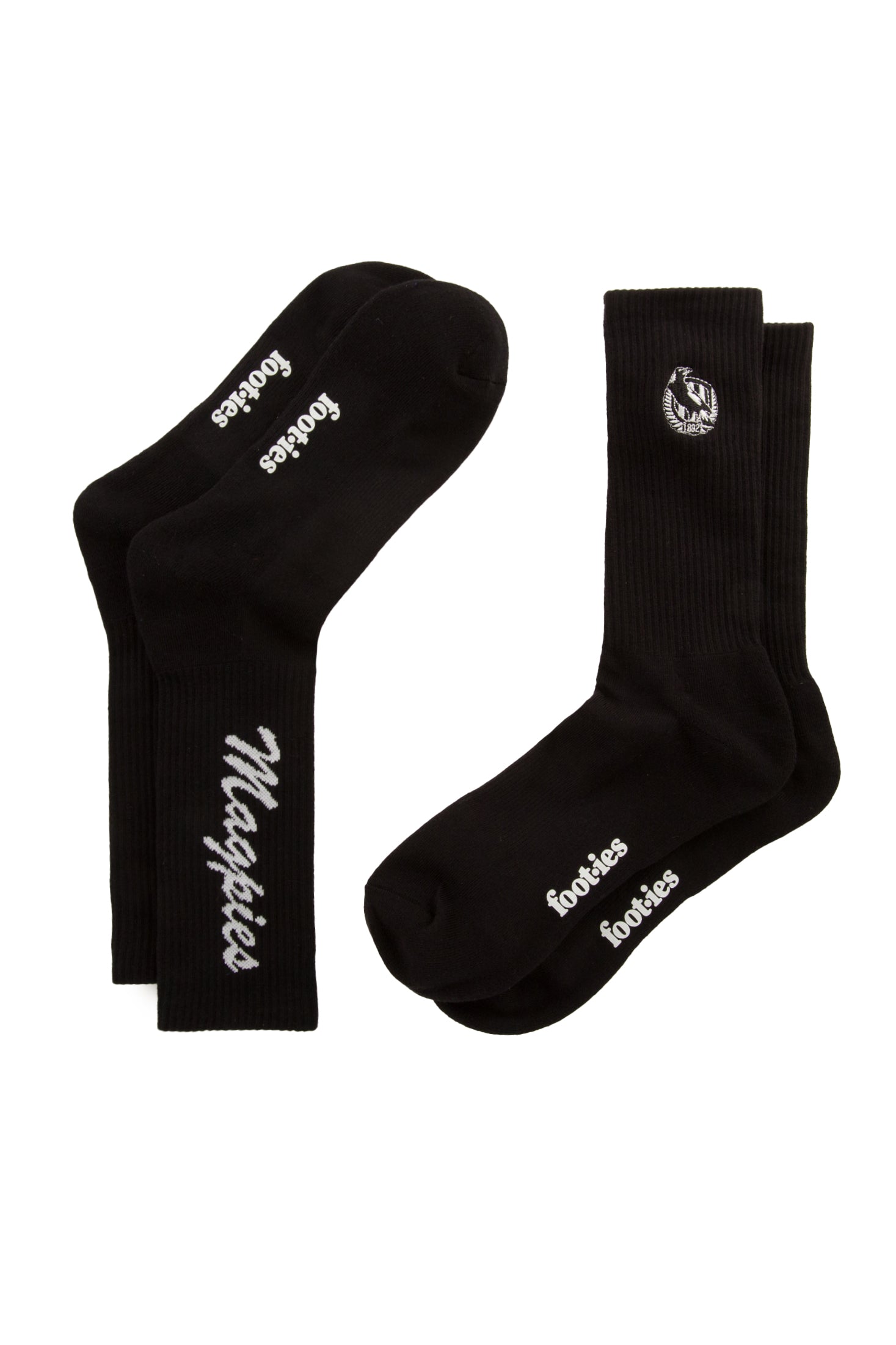 Collingwood Magpies Sneaker Sock 2-Pack