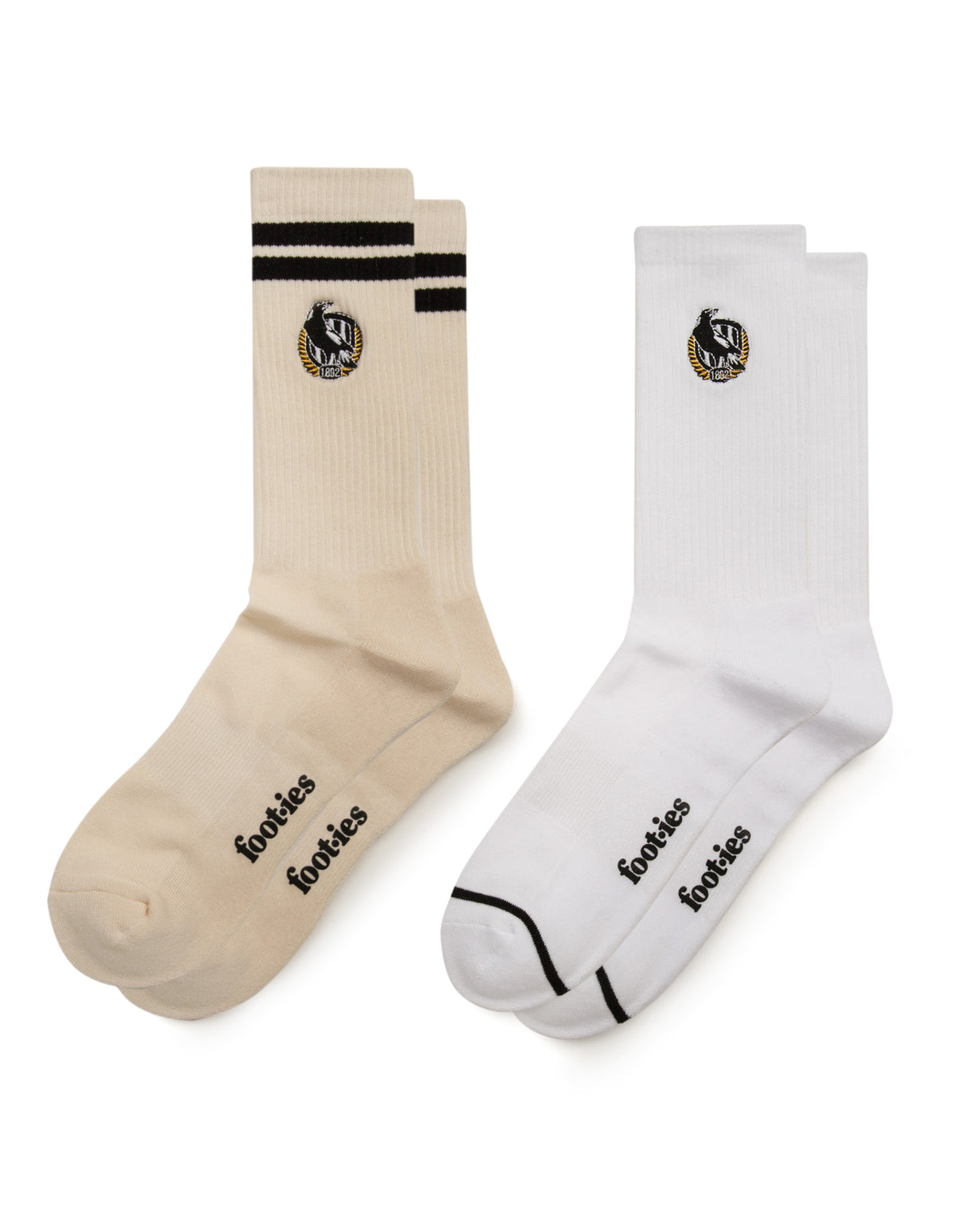 Collingwood Magpies Sneaker Sock 2 Pack Gift Box