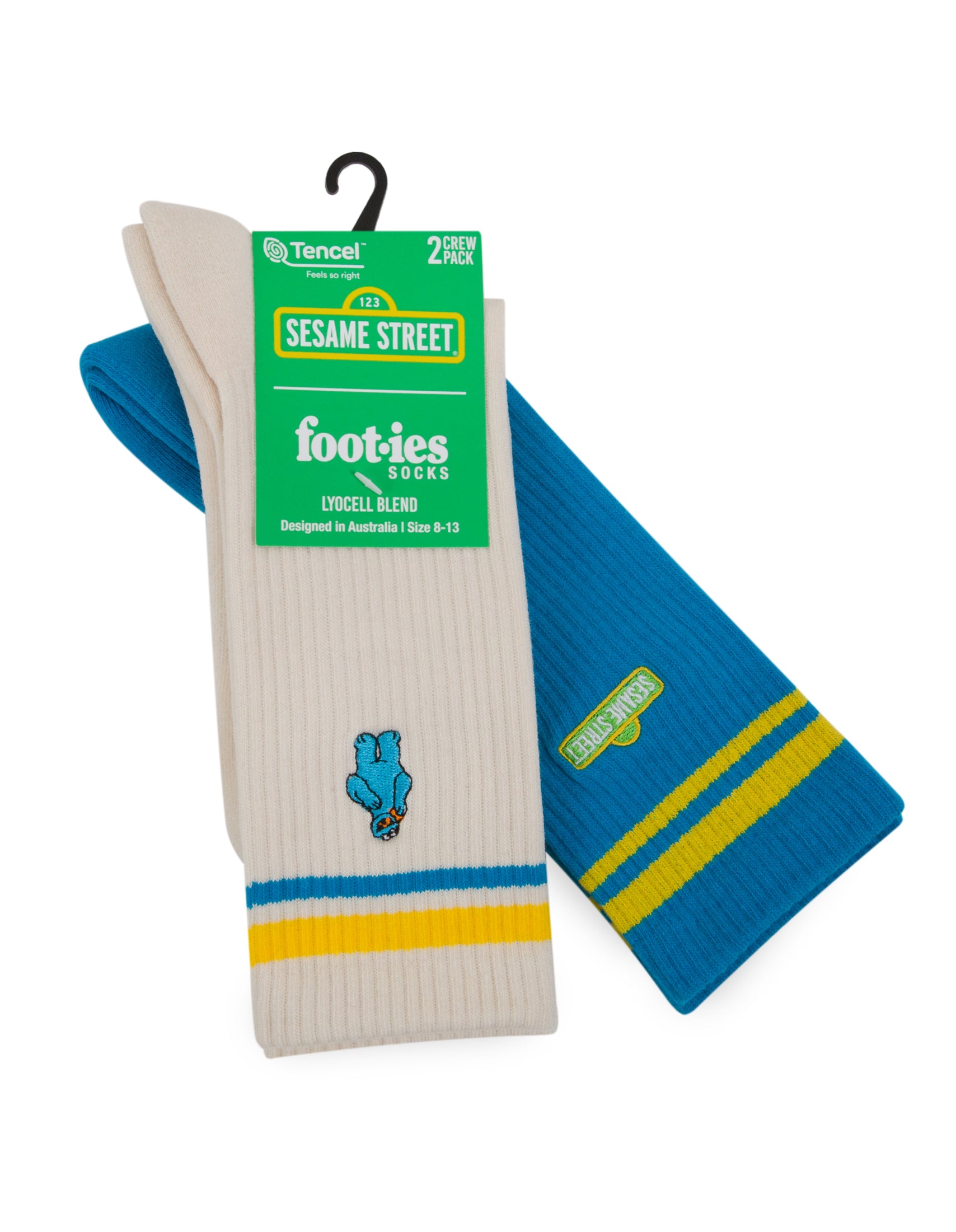 Cookie Monster Sneaker Sock 2 Pack