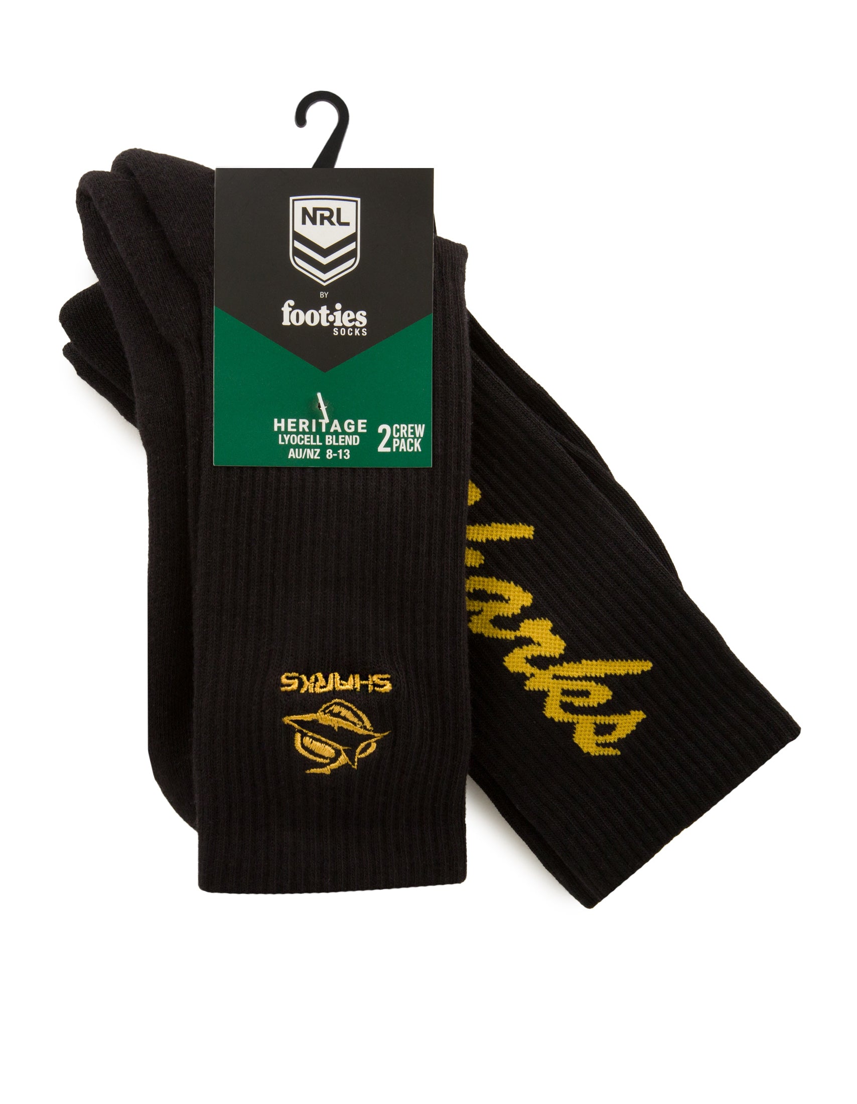 Cronulla Sharks Sneaker Sock 2-Pack