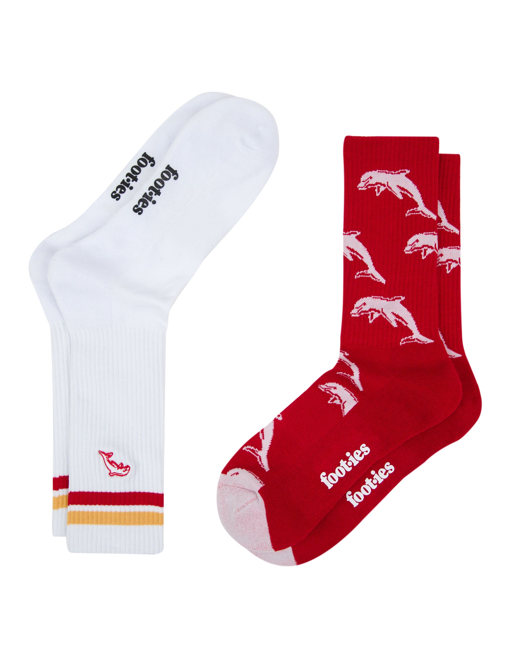 Dolphins Embroidered Sneaker Sock 2 Pack