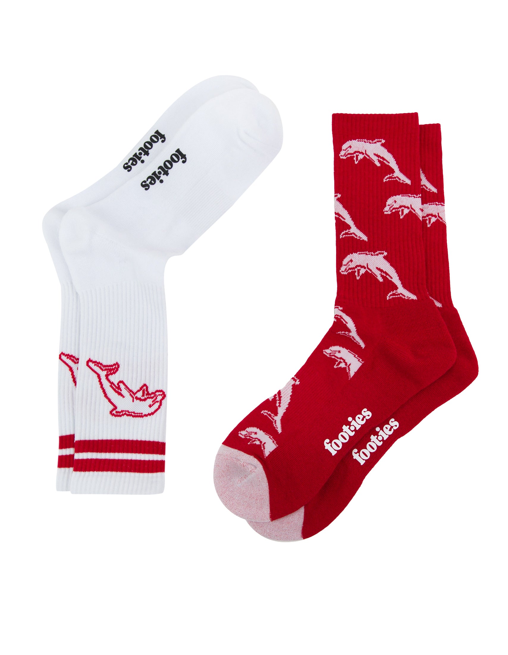 Dolphins Retro Sneaker Sock 2 Pack