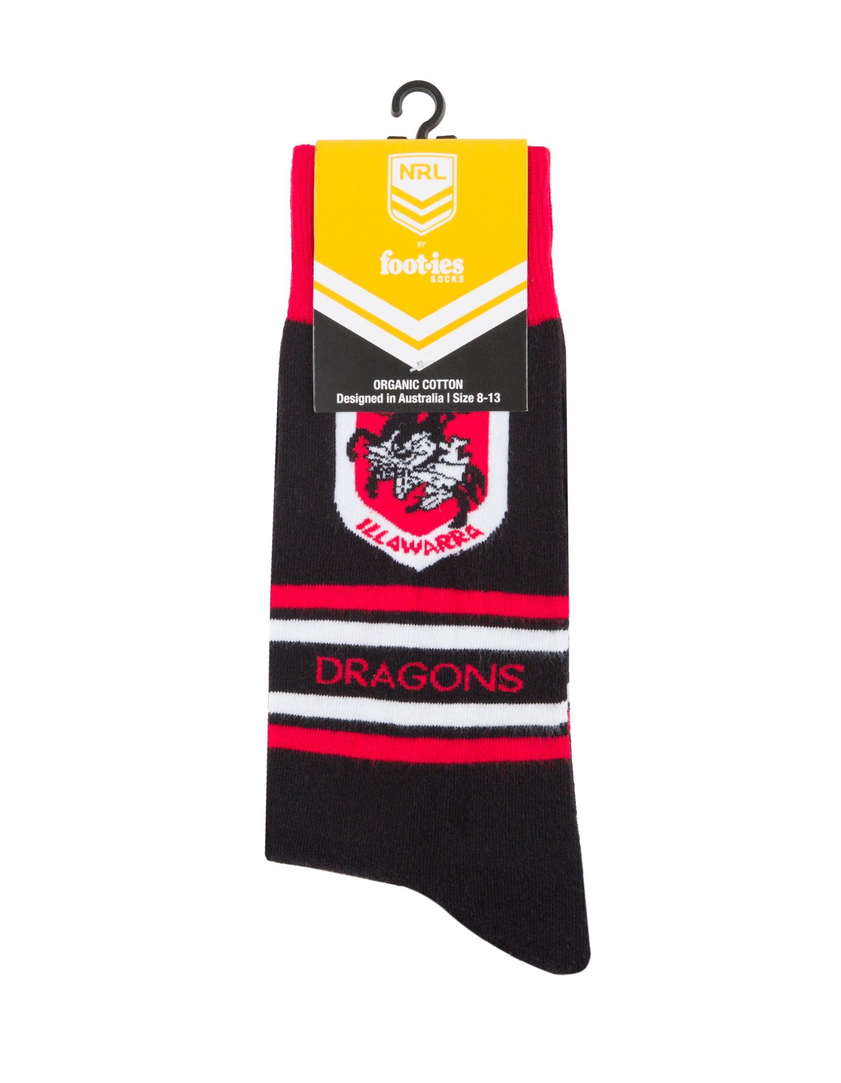 St George Illawarra Dragons Stripe Organic Cotton Socks