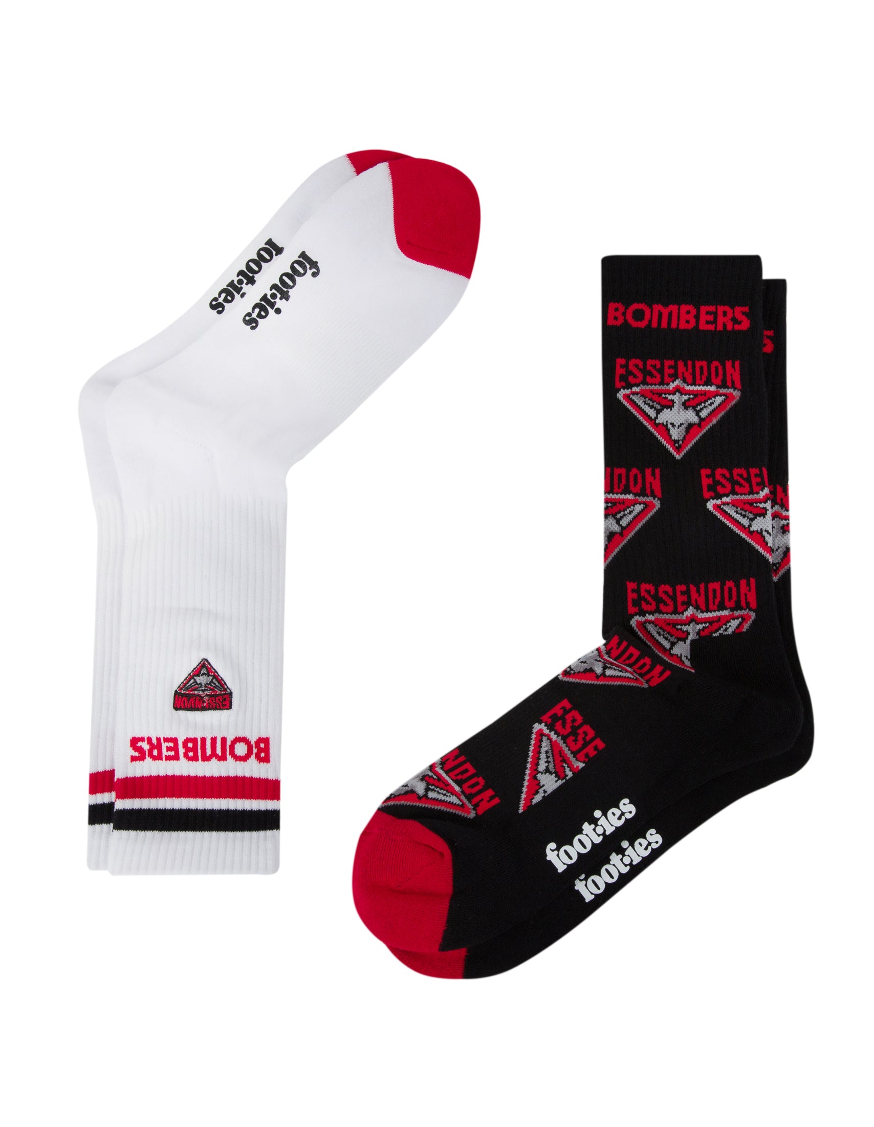 Essendon Bombers Mascot Sneaker Socks 2-Pack