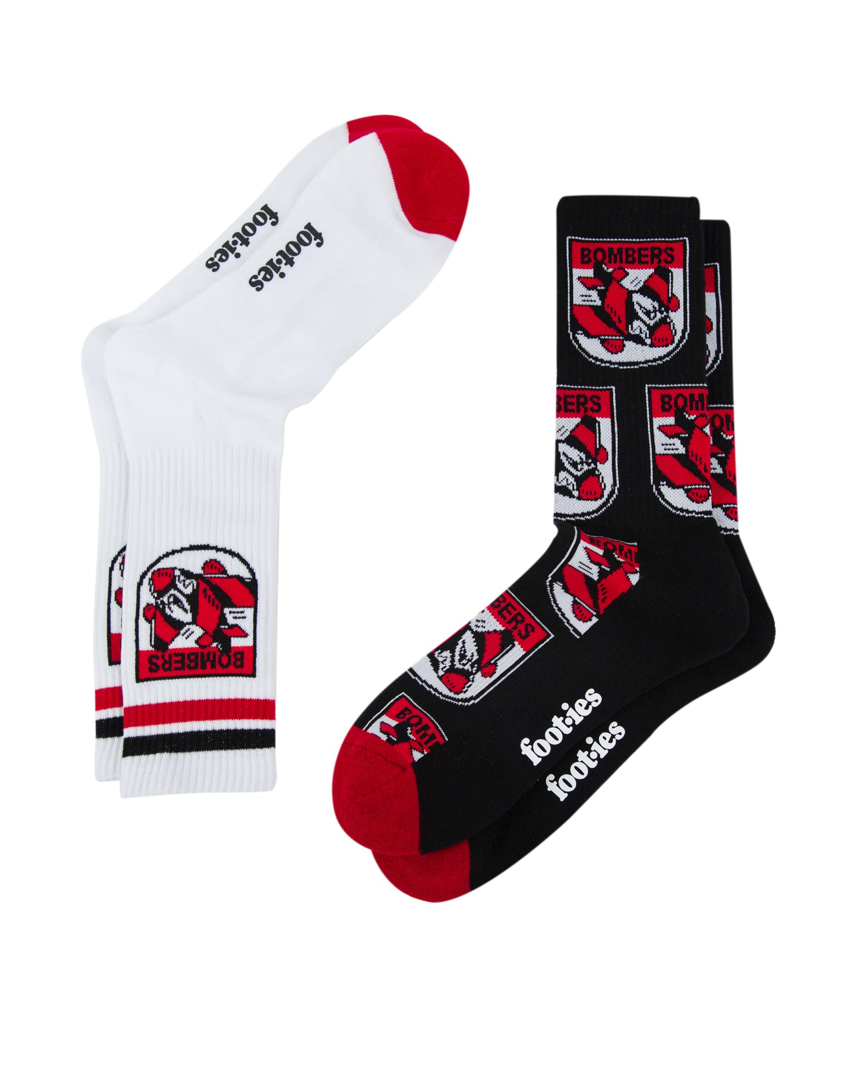 Essendon Bombers Retro Sneaker Sock 2 Pack
