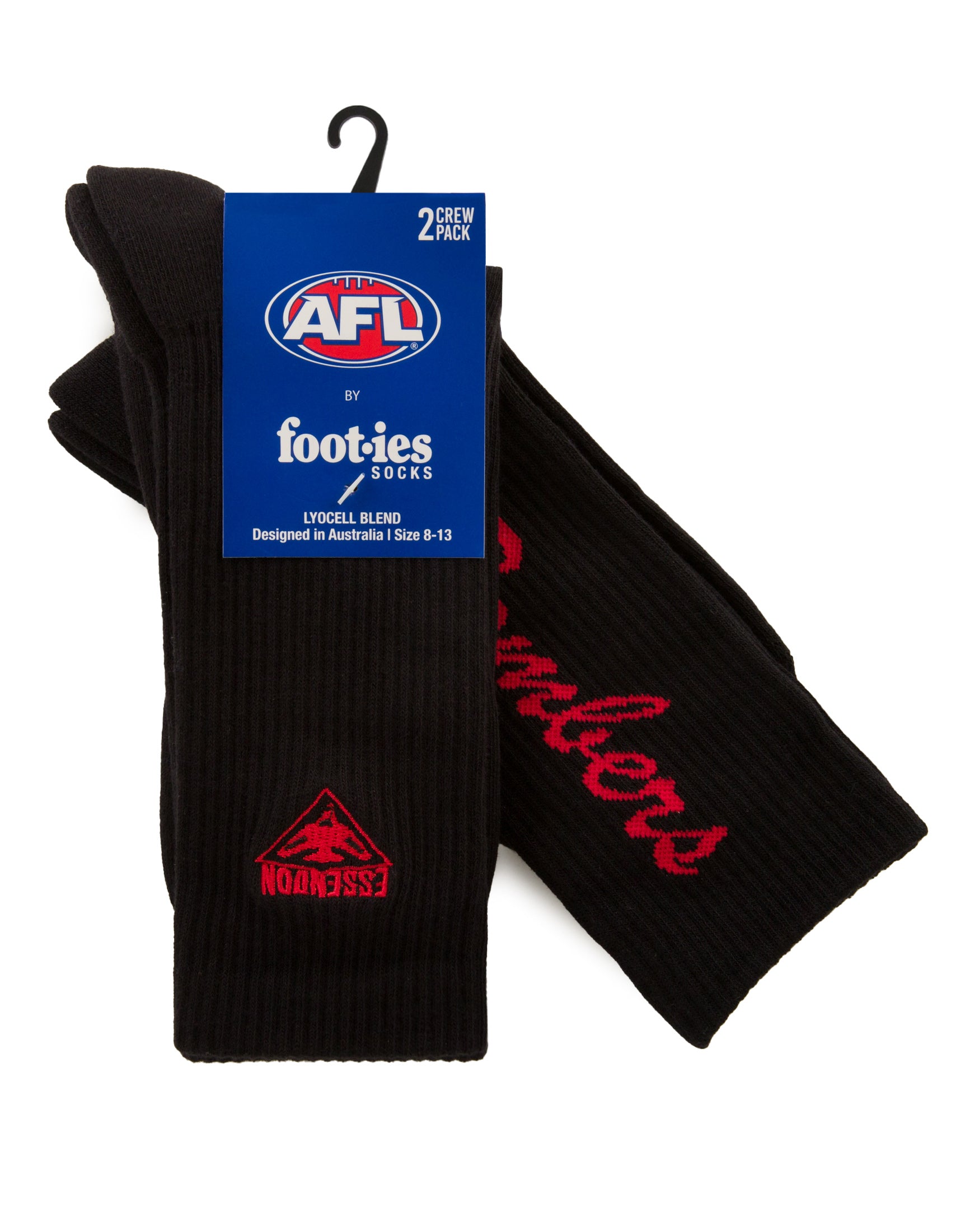 Essendon Bombers Sneaker Sock 2-Pack