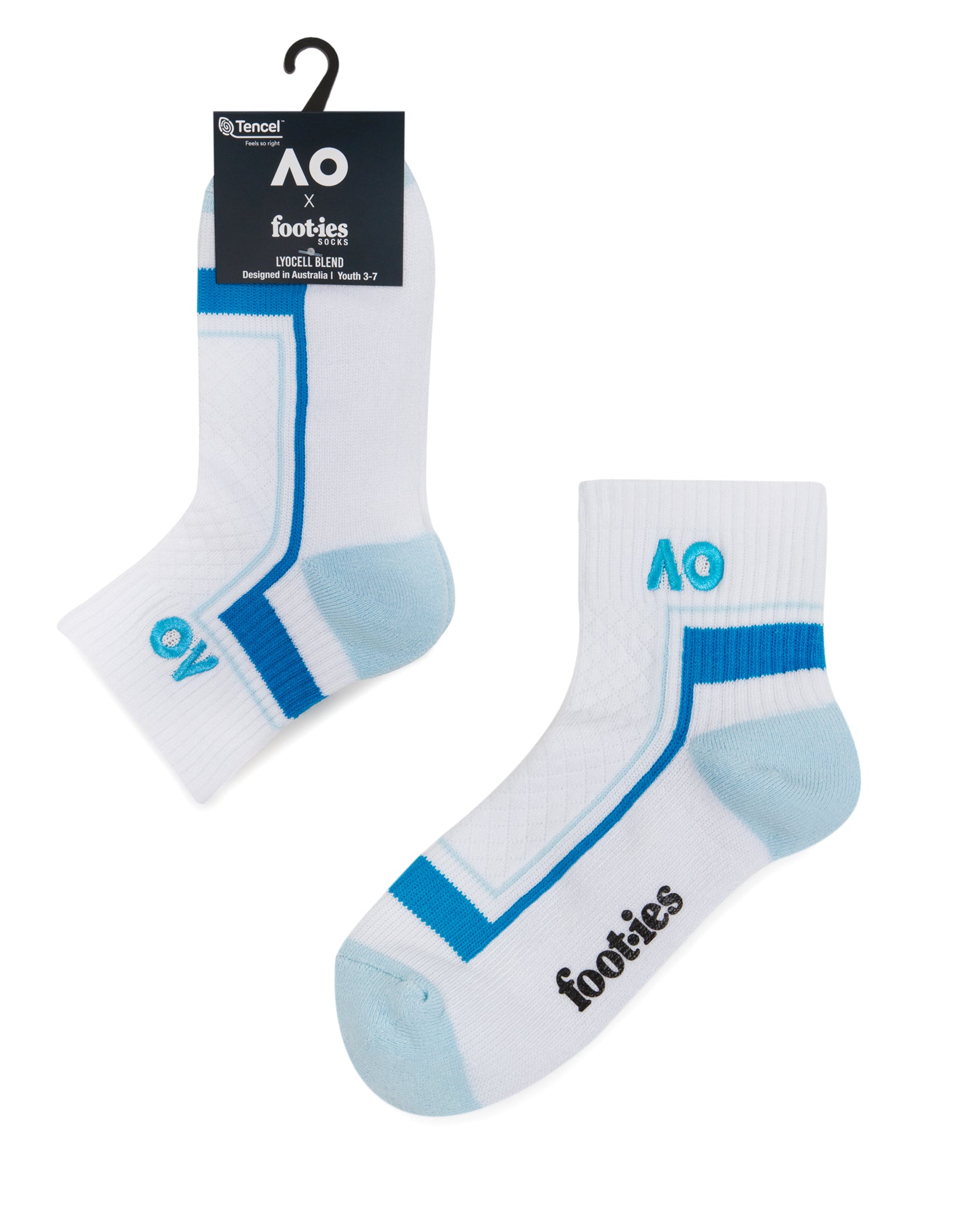 Australian Open Game Play Ergonomic Quarter Crew Sport Socks