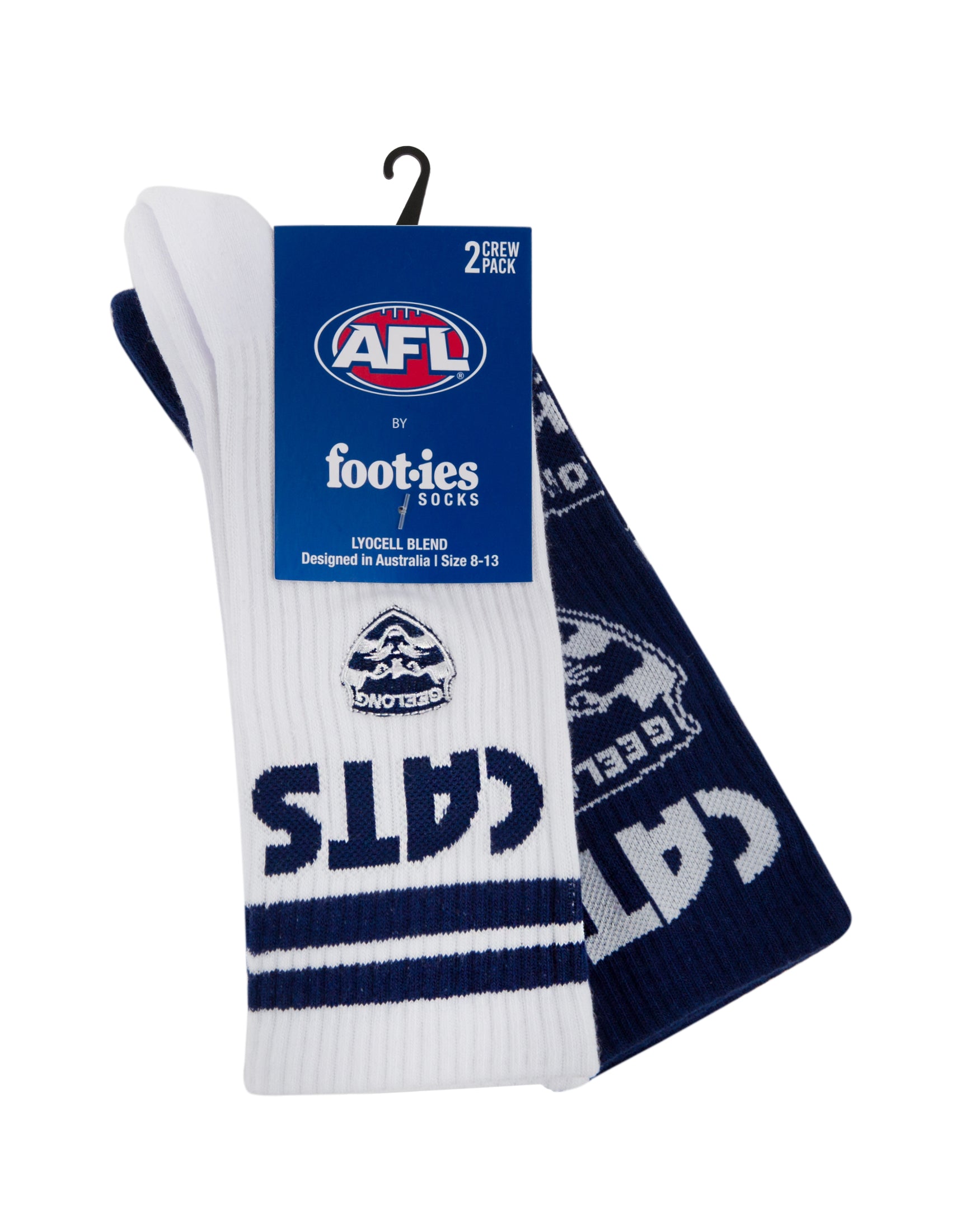 Geelong Cats Mascot Sneaker Sock 2-Pack