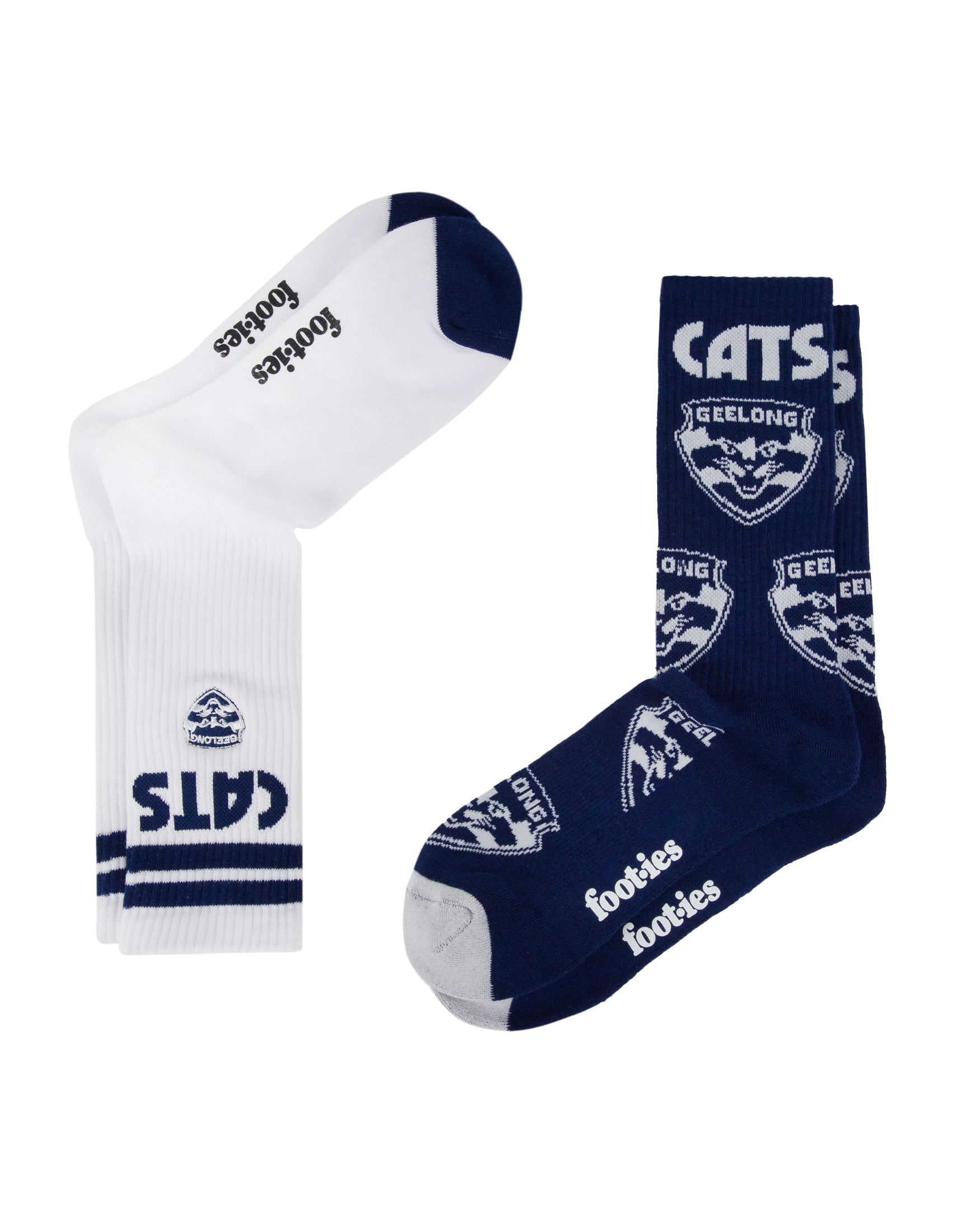Geelong Cats Mascot Sneaker Socks 2 Pack