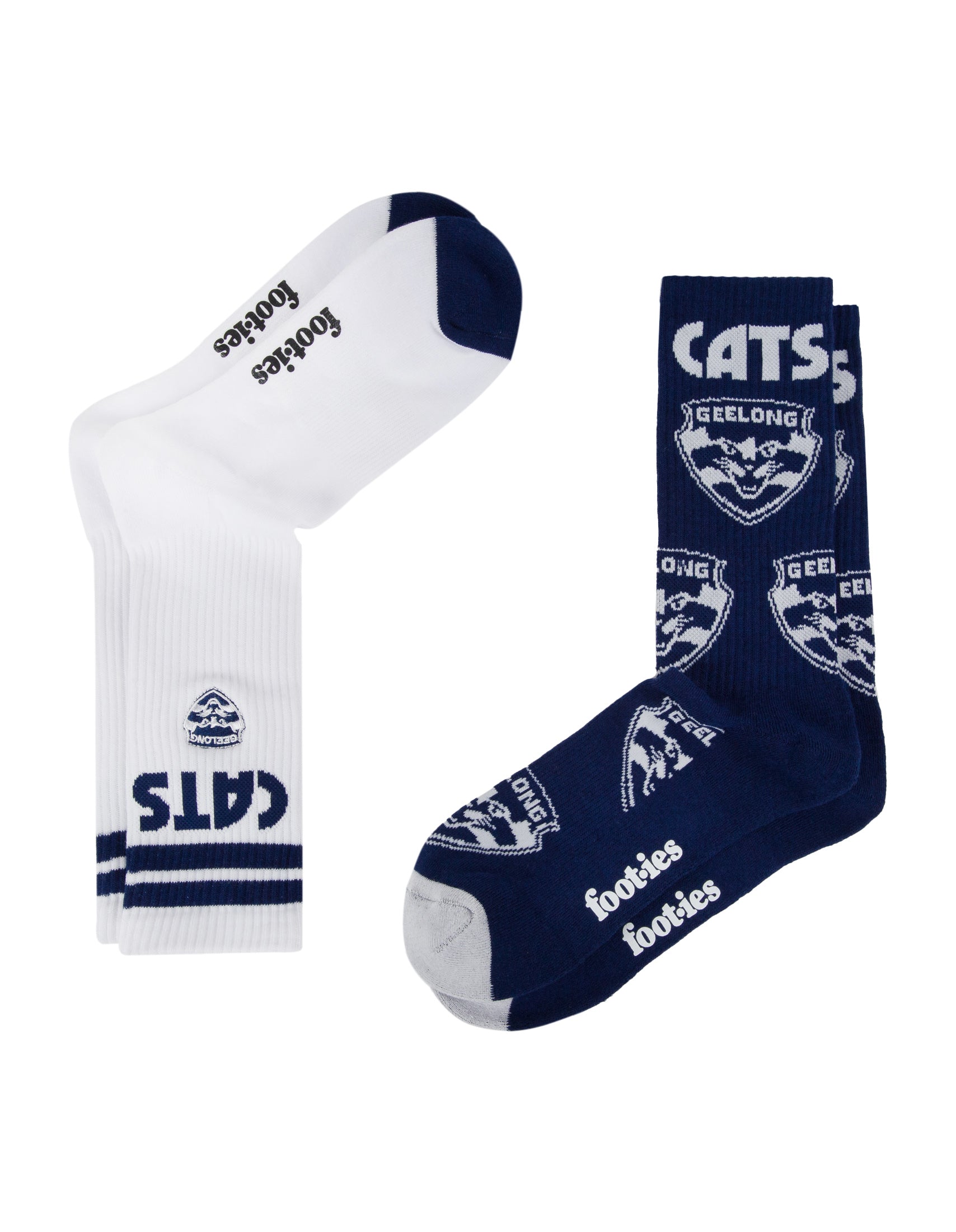 Geelong Cats Mascot Sneaker Sock 2-Pack