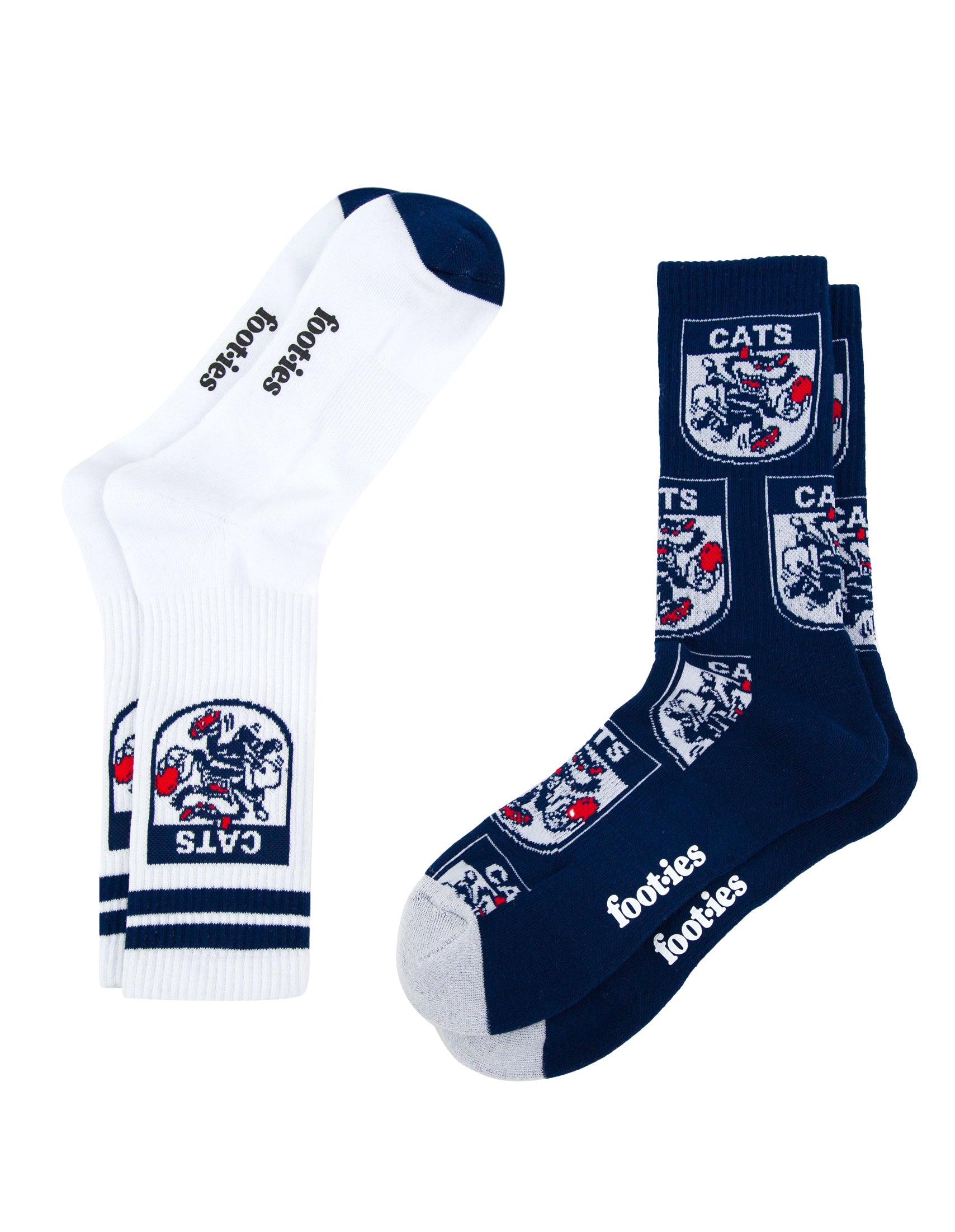 Geelong Cats Retro Sneaker Sock 2 Pack