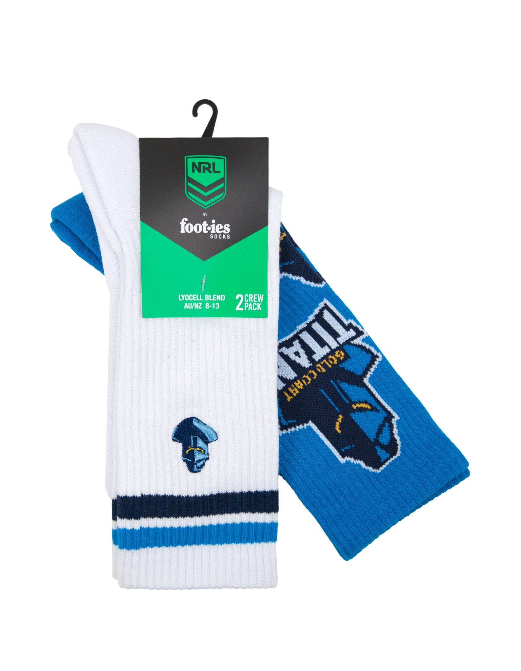 Gold Coast Titans Embroidered Sneaker Sock 2-Pack
