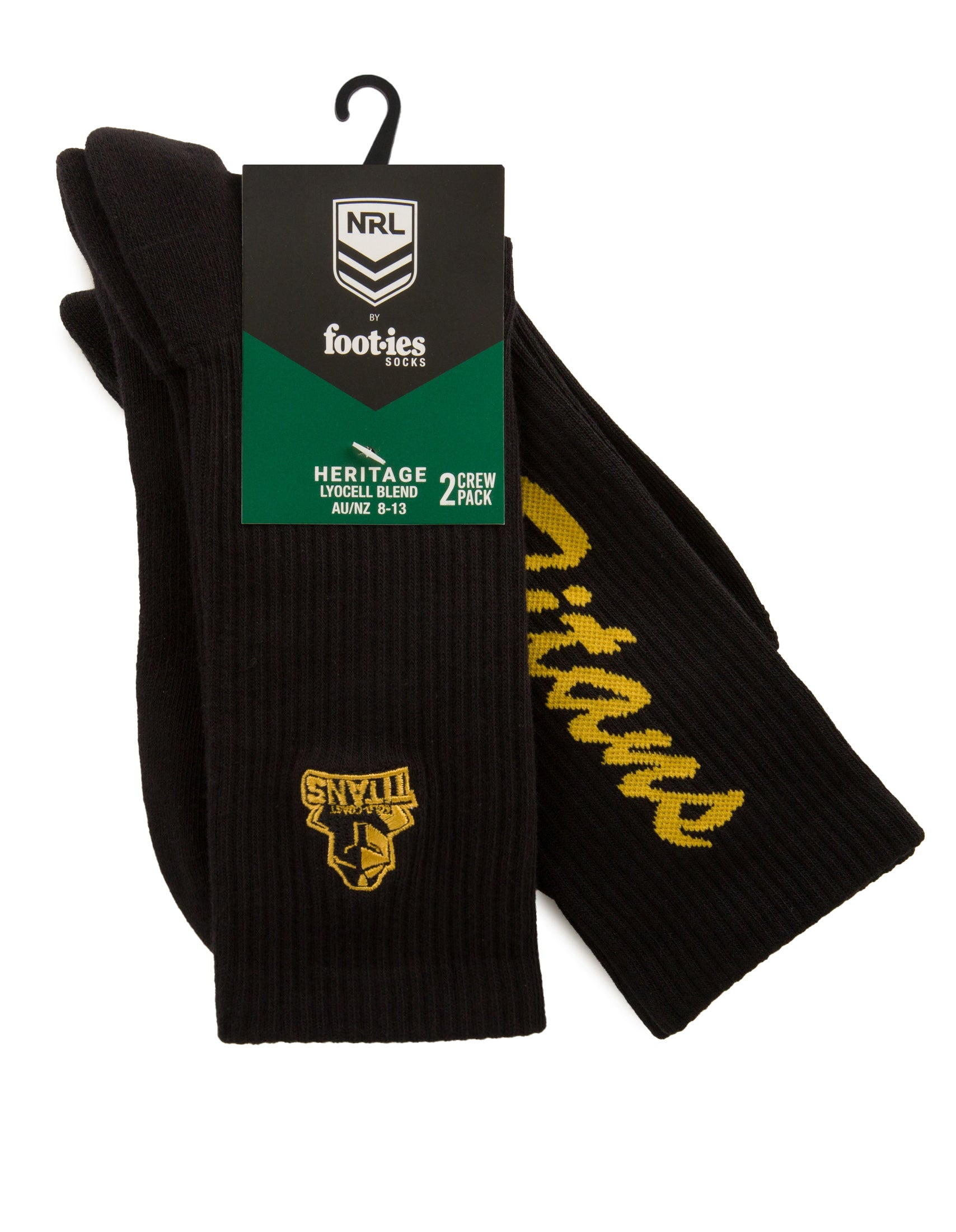 Gold Coast Titans Sneaker Sock 2-Pack